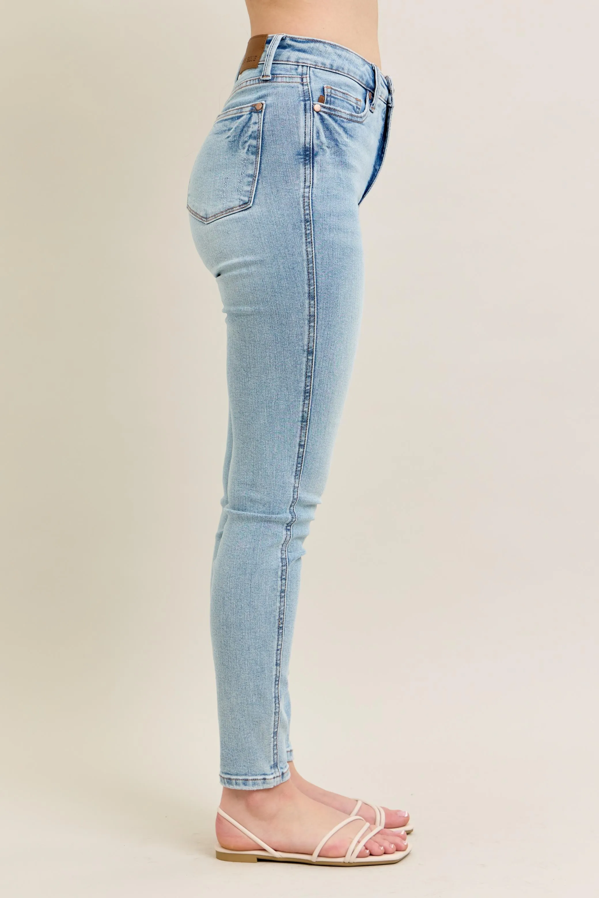 Judy Blue Full Size Mr Tummy Control Vintage Wash Skinny Jeans Plus Size - Image 3