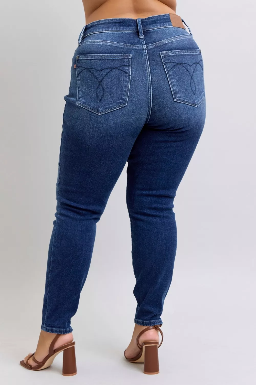 Judy Blue Full Size Washed Thermal Skinny Jeans Plus Size - Image 20