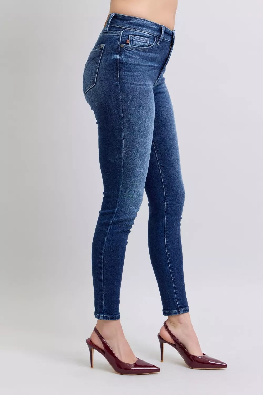 Judy Blue Full Size Washed Thermal Skinny Jeans Plus Size - Image 8
