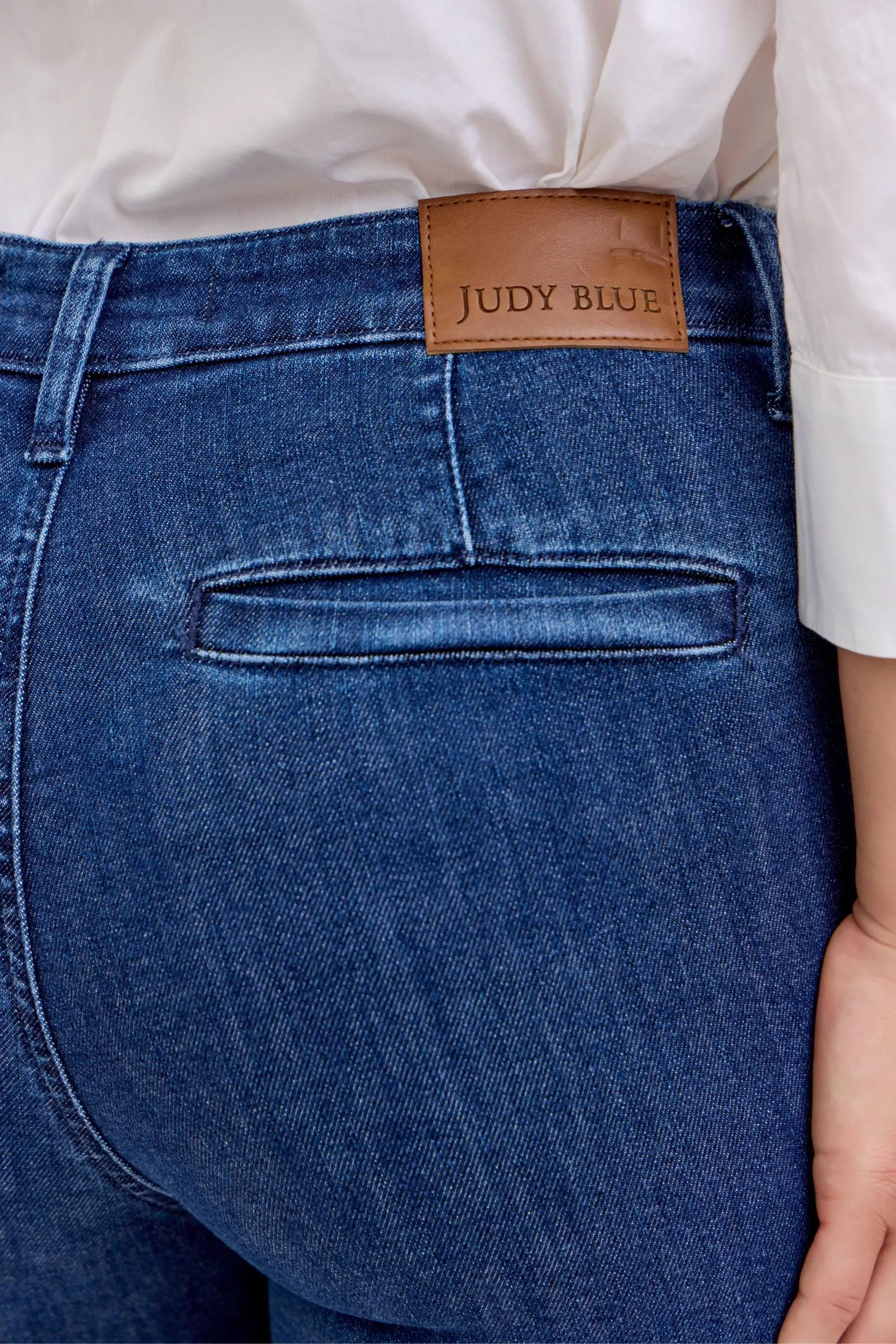 Judy Blue High Waist Flare Jeans with Front Patch Pockets - Image 5