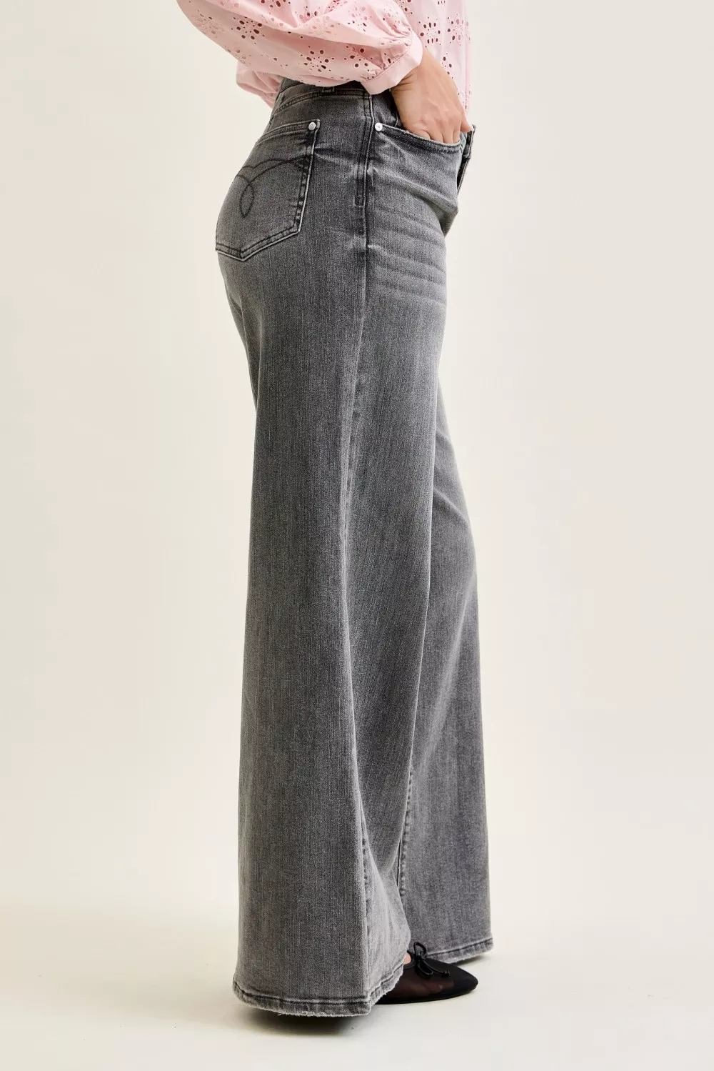 Judy Blue Mid Rise Palazzo Split Back Yoke - Image 3