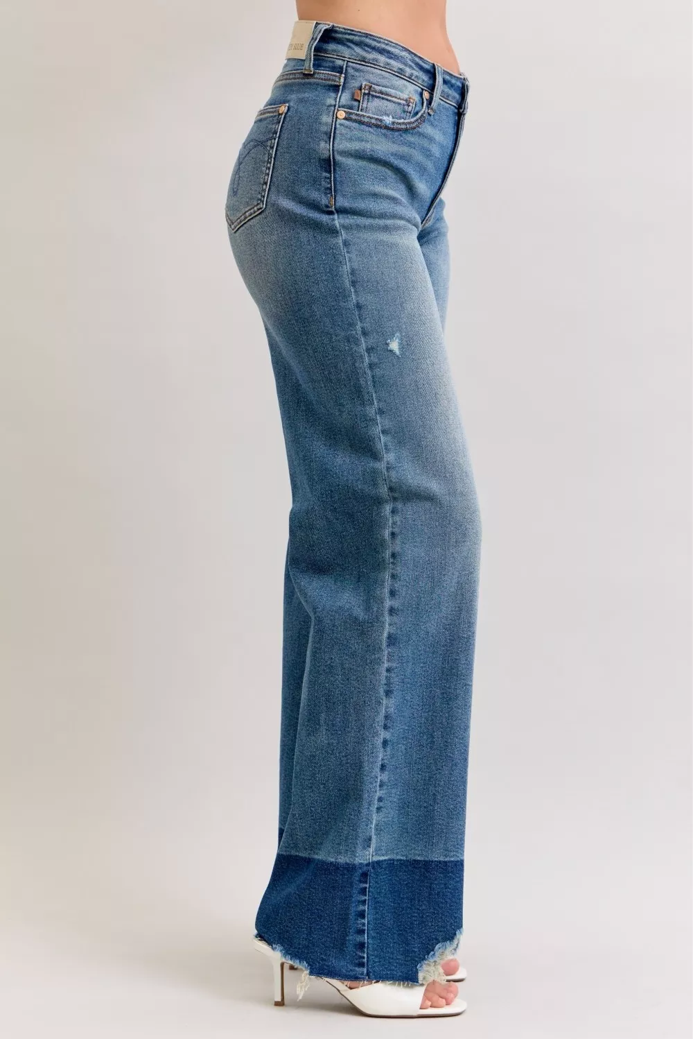 Judy Blue Raw Hem High Waist Column Straight Jeans - Image 2