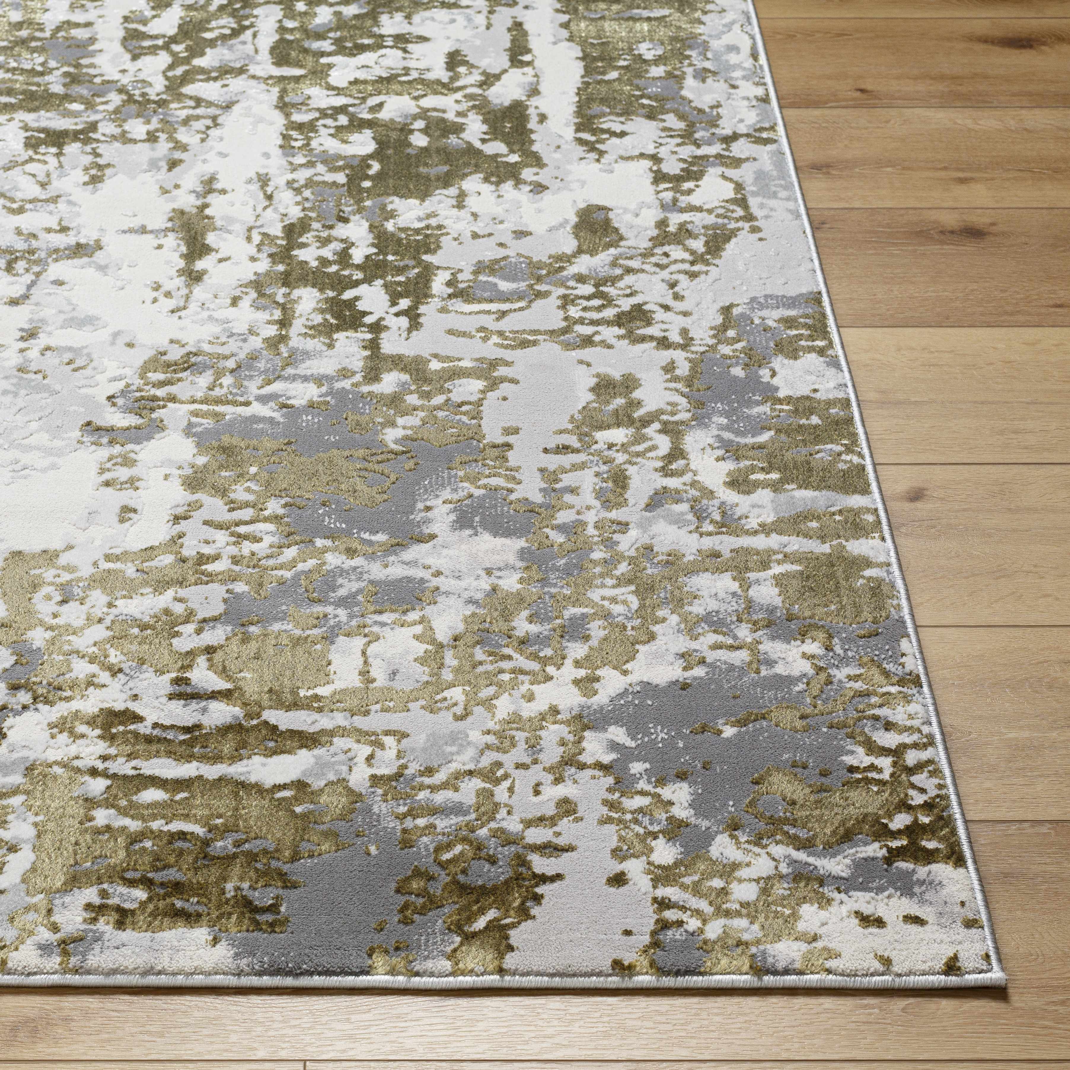 Junko Gray & Green Marble Area Rug - Image 5