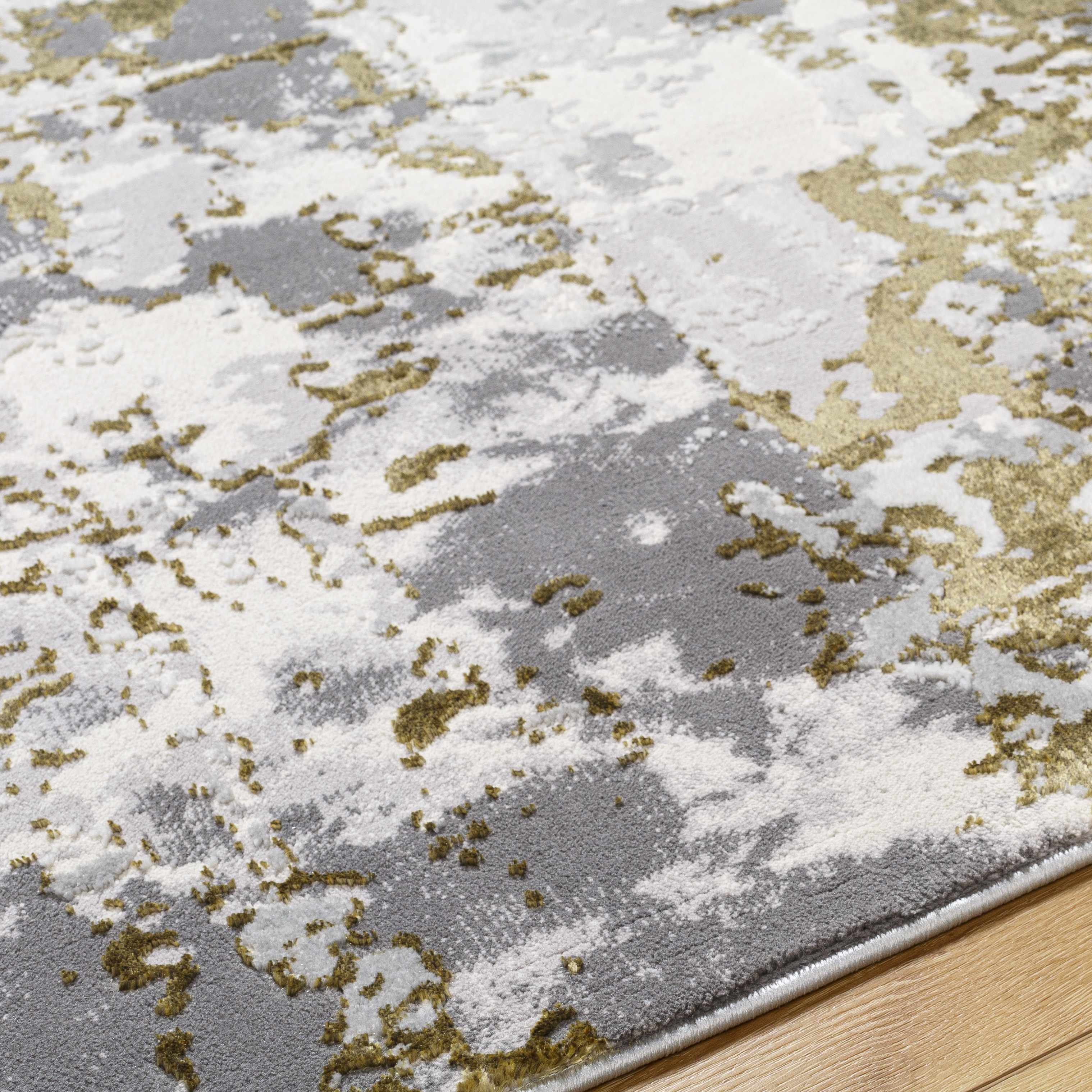 Junko Gray & Green Marble Area Rug - Image 6