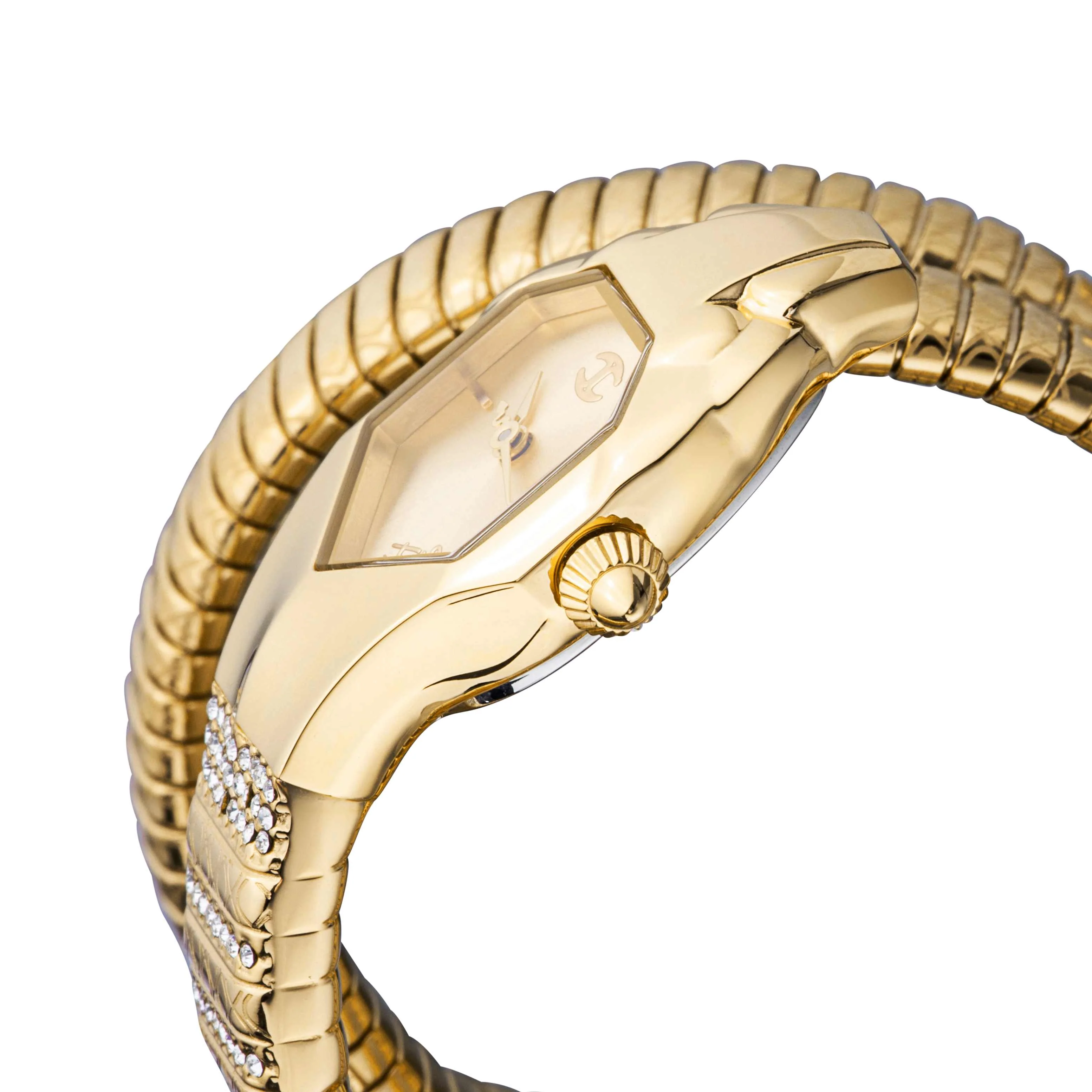 Just CAVALLI Women Watch, Gold Color Case, Champagne Dial, Gold Color Stainless Steel Metal Bracelet, 2 Hands, 3 Atm - Image 2