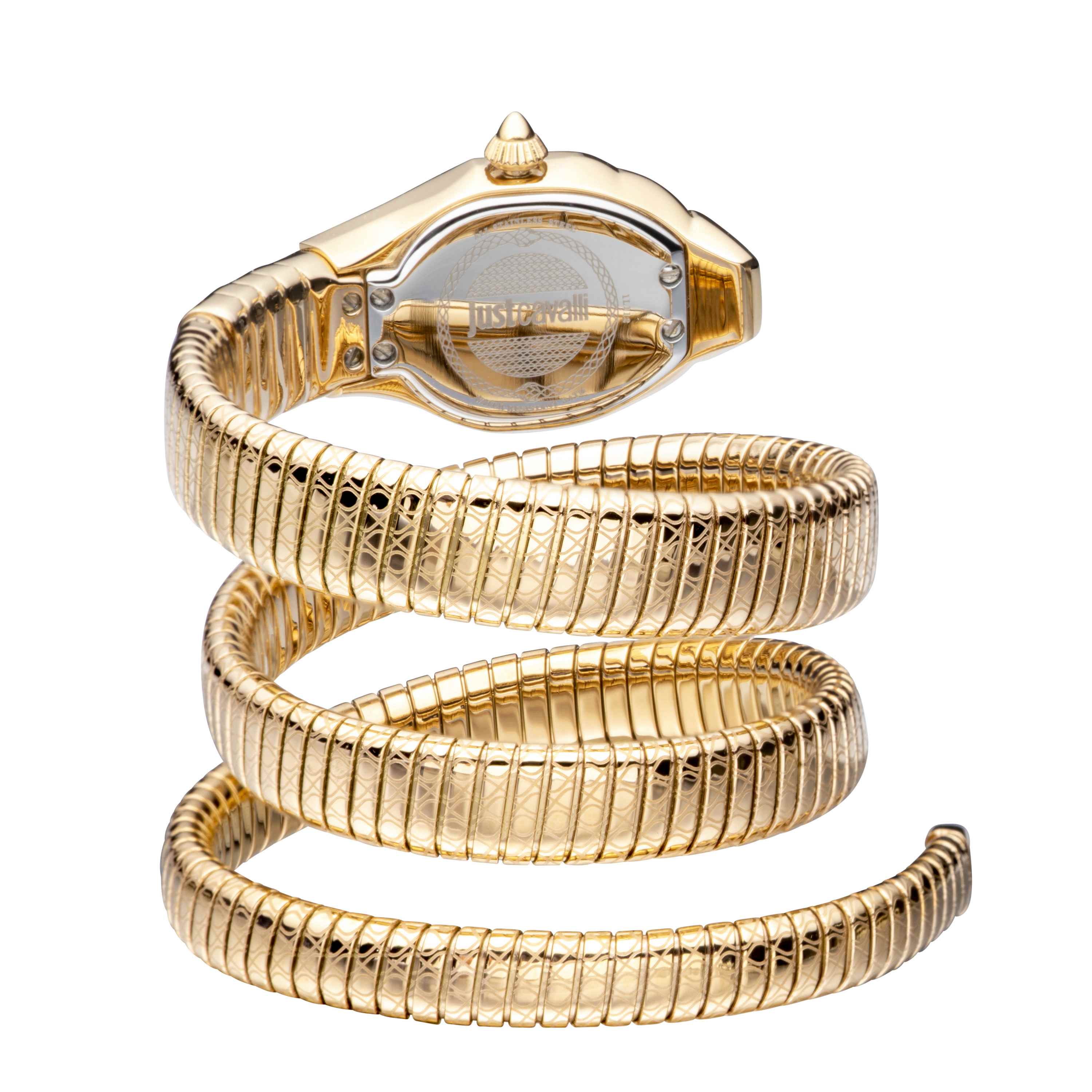 Just CAVALLI Women Watch, Gold Color Case, Champagne Dial, Gold Color Stainless Steel Metal Bracelet, 2 Hands, 3 Atm - Image 3