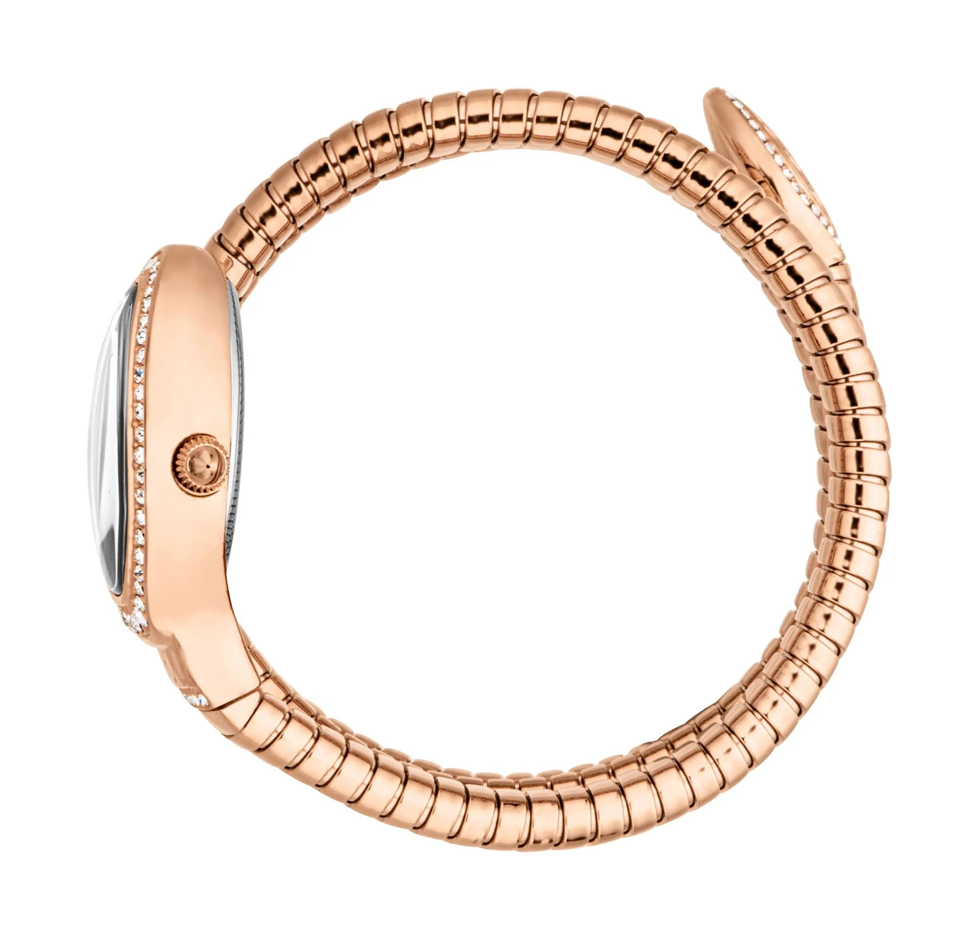 Just CAVALLI Women Watch, Rose Gold Color Case, Silver Dial, Rose Gold Color Metal Bracelet, 2 Hands, 3 Atm