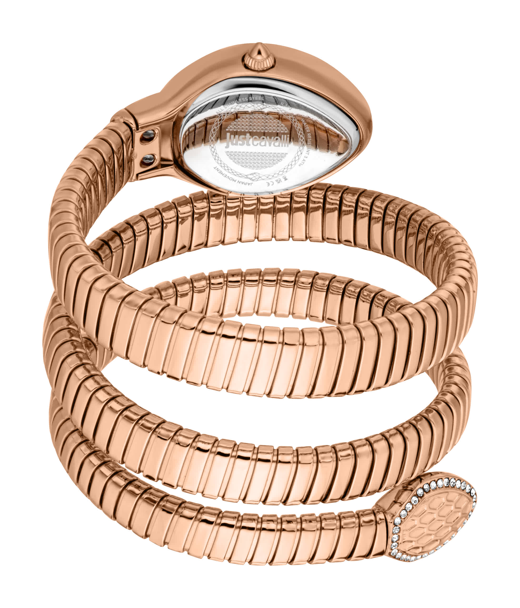 Just CAVALLI Women Watch, Rose Gold Color Case, Silver Dial, Rose Gold Color Metal Bracelet, 2 Hands, 3 Atm - Image 2