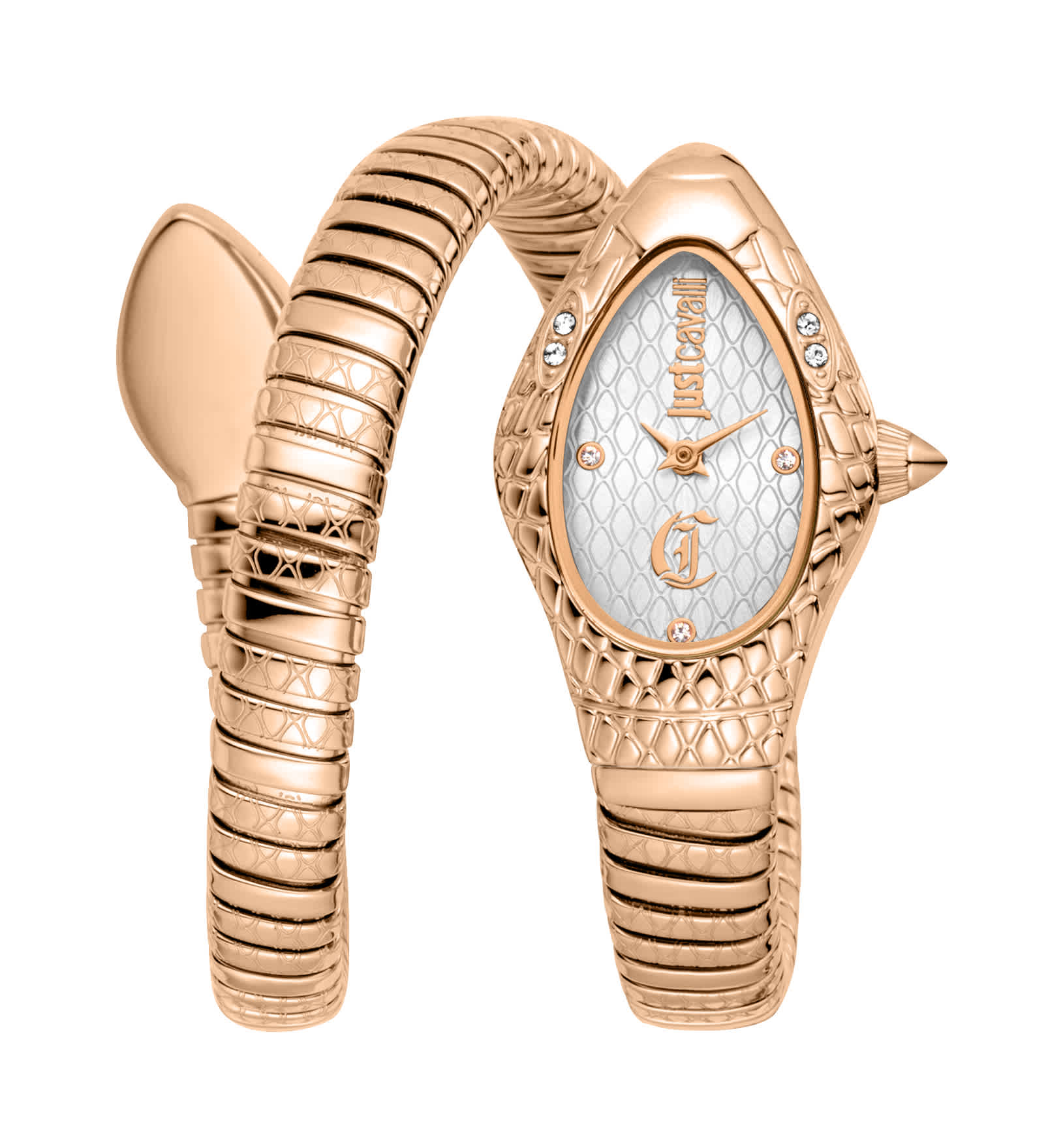 Just CAVALLI Women Watch, Rose Gold Color Case, Silver Dial, Rose Gold Color Metal Bracelet, 2 Hands, 3 Atm - Image 3