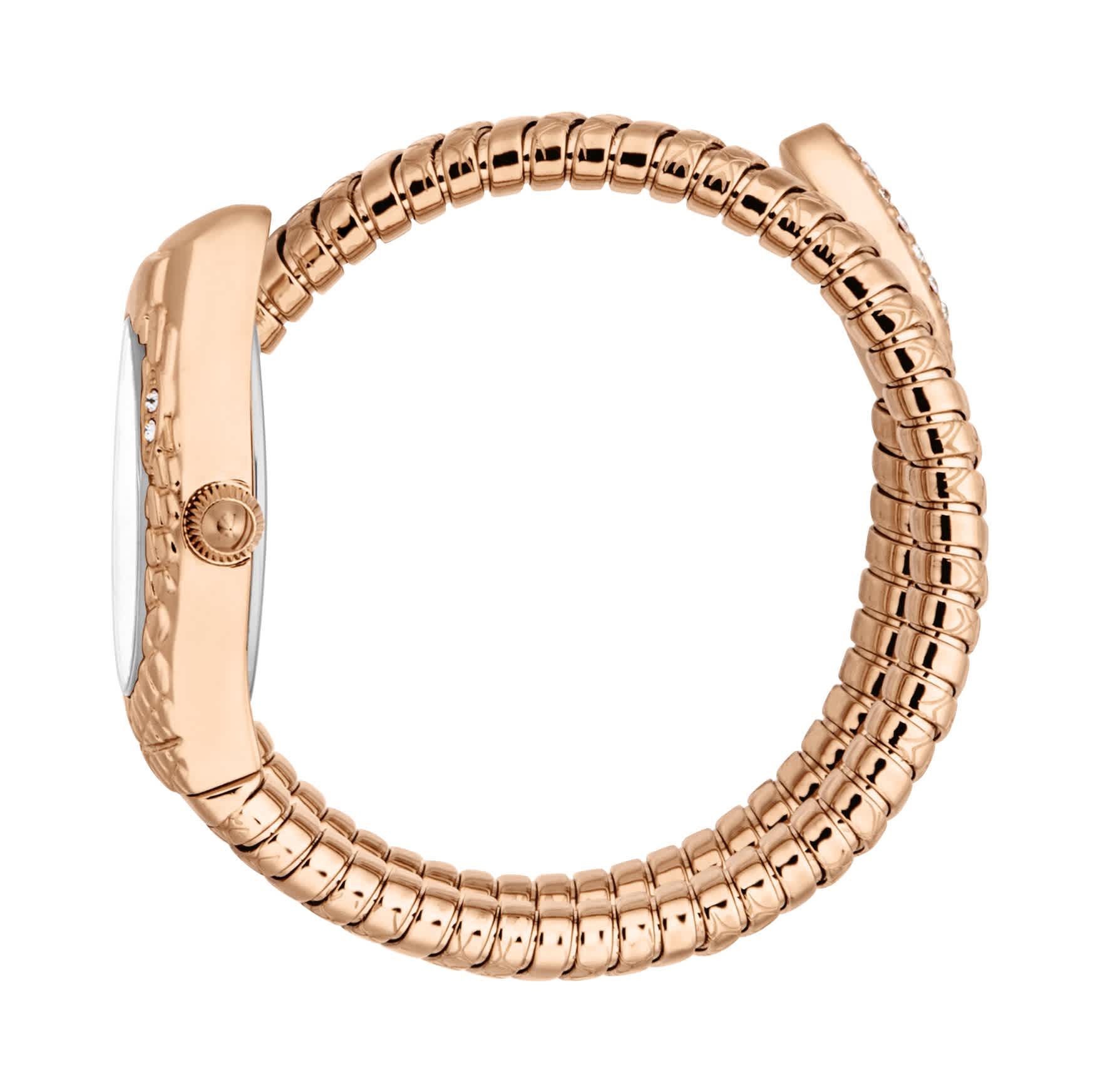 Just CAVALLI Women Watch, Rose Gold Color Case, Silver Dial, Rose Gold Color Metal Bracelet, 2 Hands, 3 Atm - Image 4