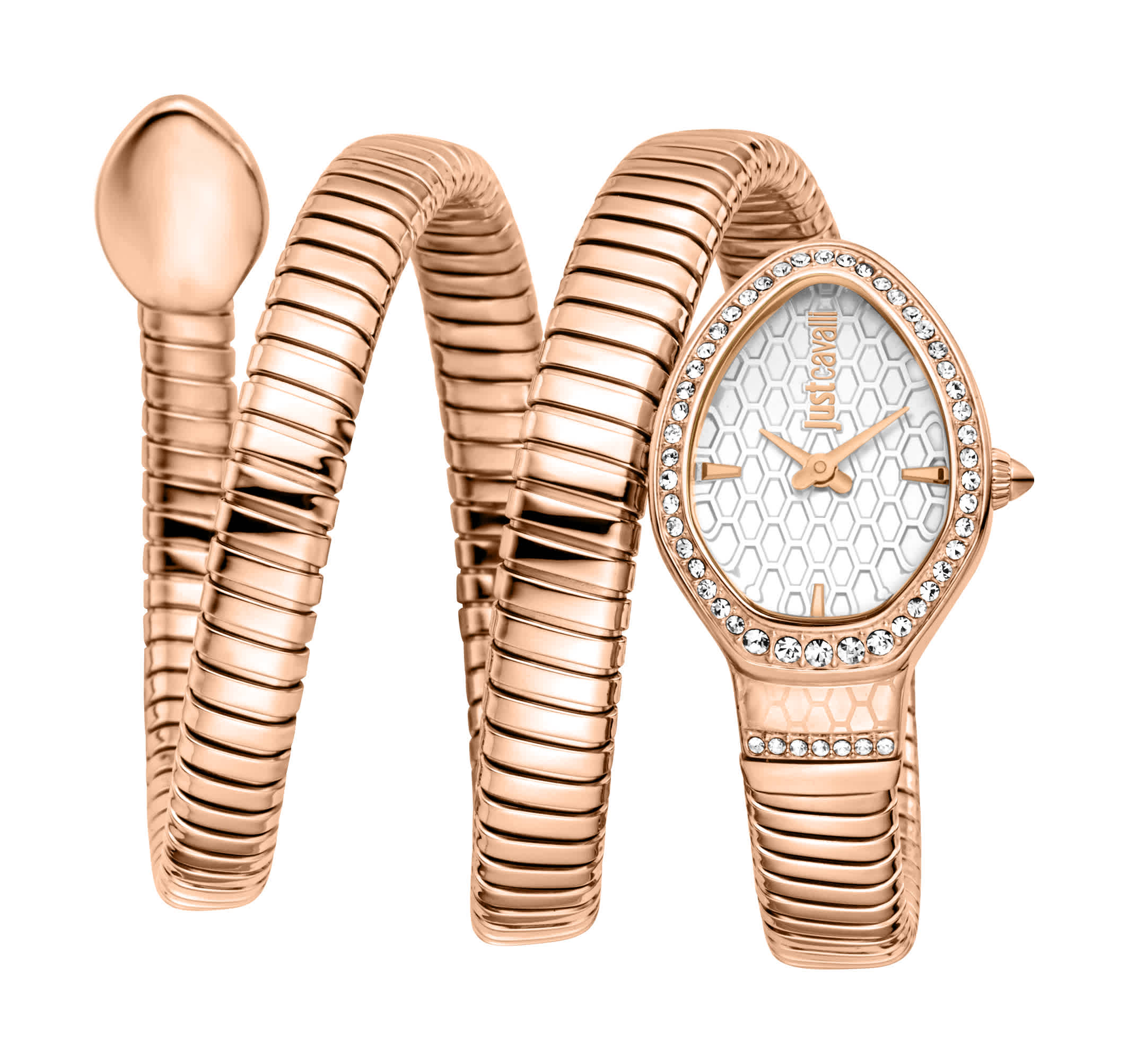 Just CAVALLI Women Watch, Rose Gold Color Case, Silver Dial, Rose Gold Color Metal Bracelet, 2 Hands, 3 Atm - Image 6