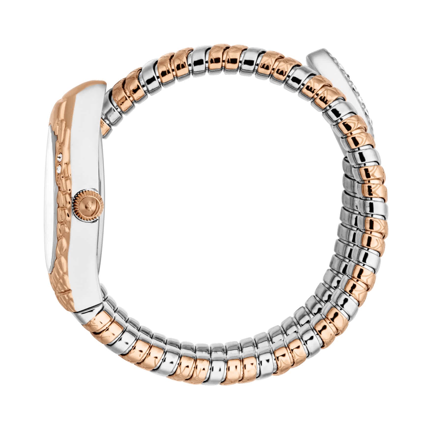 Just CAVALLI Women Watch, Two Tone Silver & Rose Gold Color Case, Silver Dial, Two Tone Silver & Rose Gold Color Metal Bracelet, 2 Hands, 3 Atm - Image 6