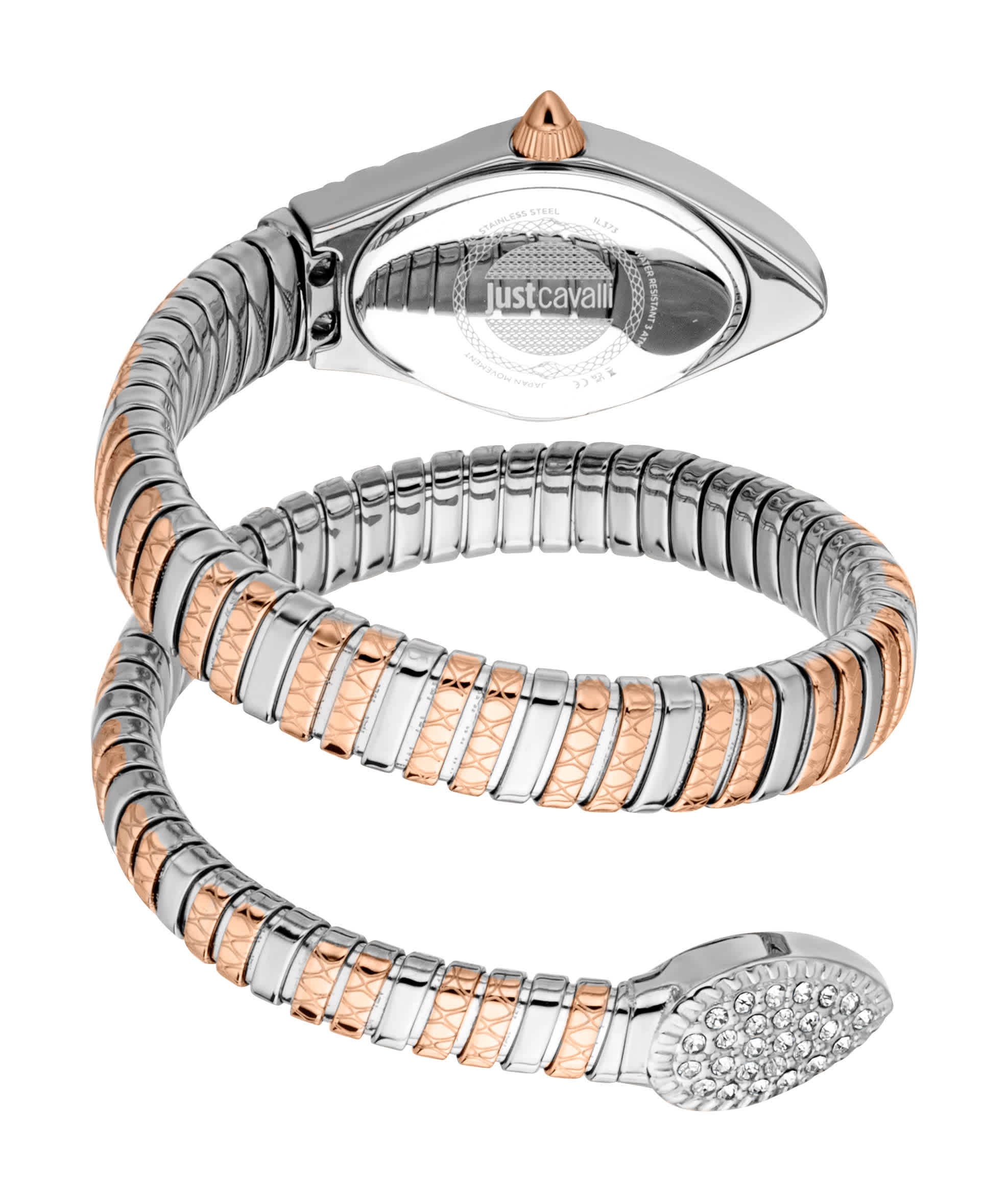 Just CAVALLI Women Watch, Two Tone Silver & Rose Gold Color Case, Silver Dial, Two Tone Silver & Rose Gold Color Metal Bracelet, 2 Hands, 3 Atm - Image 7