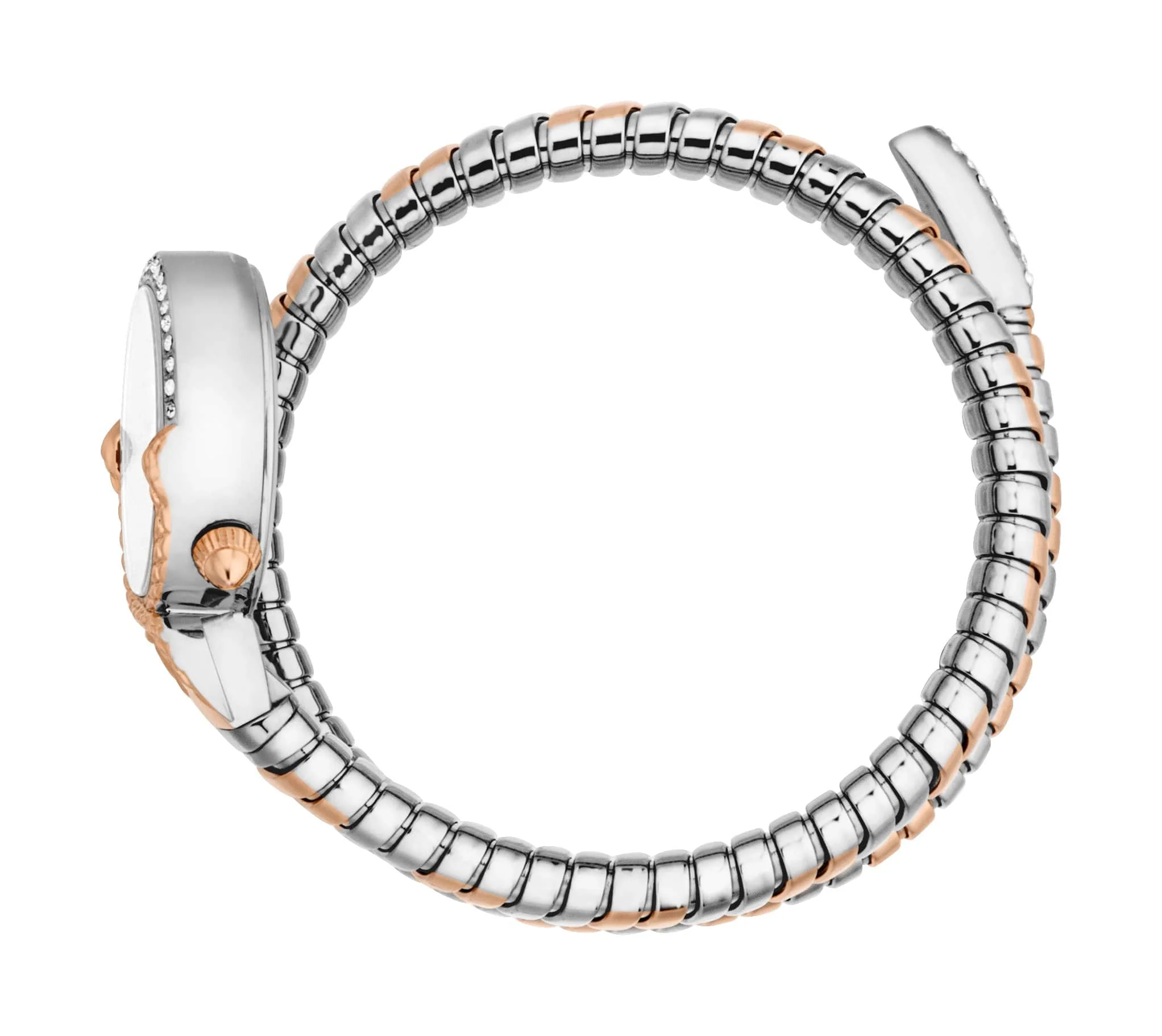 Just CAVALLI Women Watch, Two Tone Silver & Rose Gold Color Case, Silver Dial, Two Tone Silver & Rose Gold Color Metal Bracelet, 2 Hands, 3 Atm - Image 9