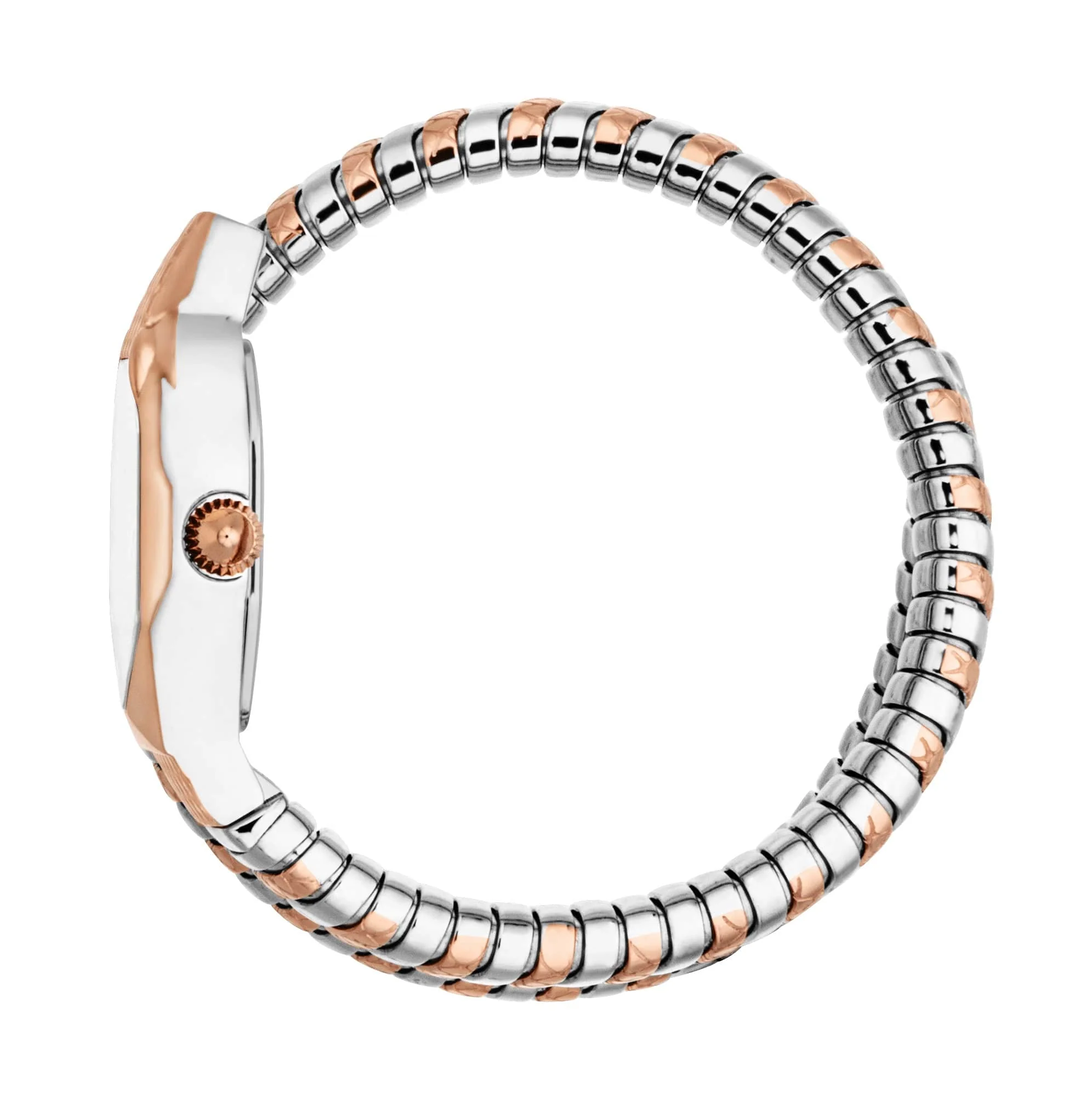 Just CAVALLI Women Watch, Two Tone Silver & Rose Gold Color Case, White MOP Dial, Two Tone Silver & Rose Gold Color Metal Bracelet, 2 Hands, 3 Atm - Image 2