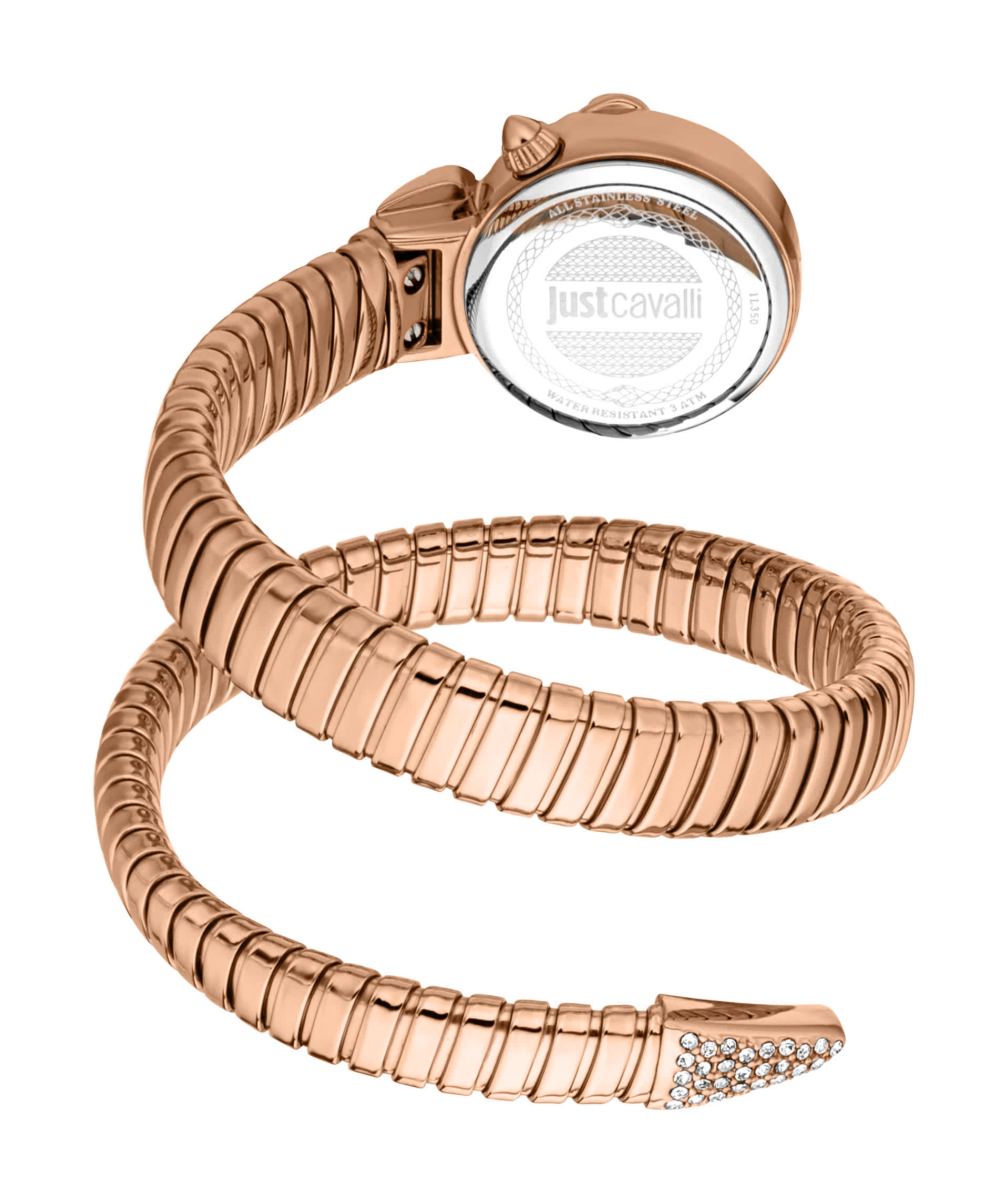 Just CAVALLI Womens's Snake Watch, Rose Gold Color Case, Olive Dial, Rose Gold Color Stainless Steel Bracelet Jc1l350m0045 - Image 3