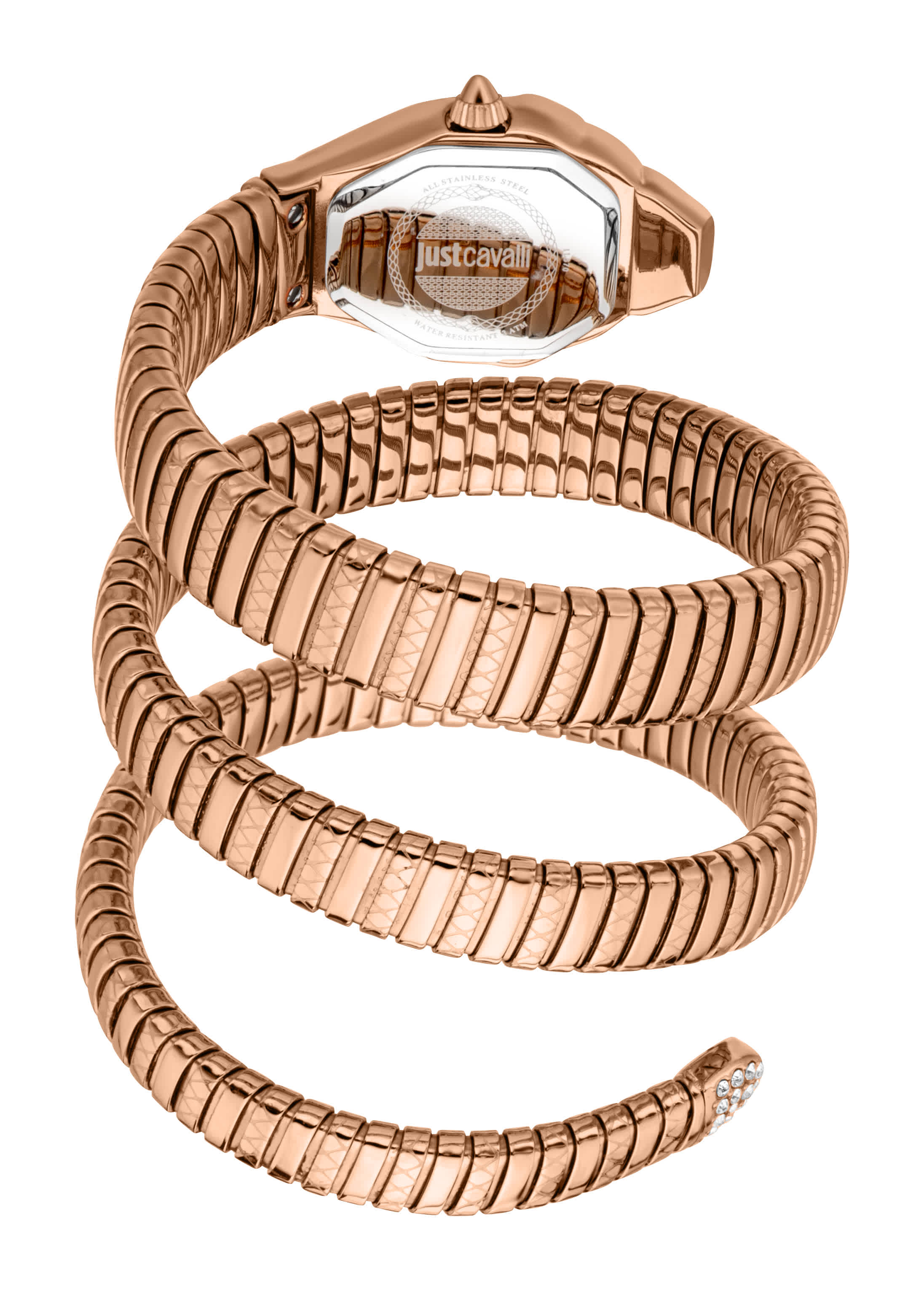 JUST CAVALLI Womens's Snake Watch, Rose Gold Color Case, Olive Dial, Rose Gold Color Stainless Steel Bracelet JC1L370M0045 - Image 3