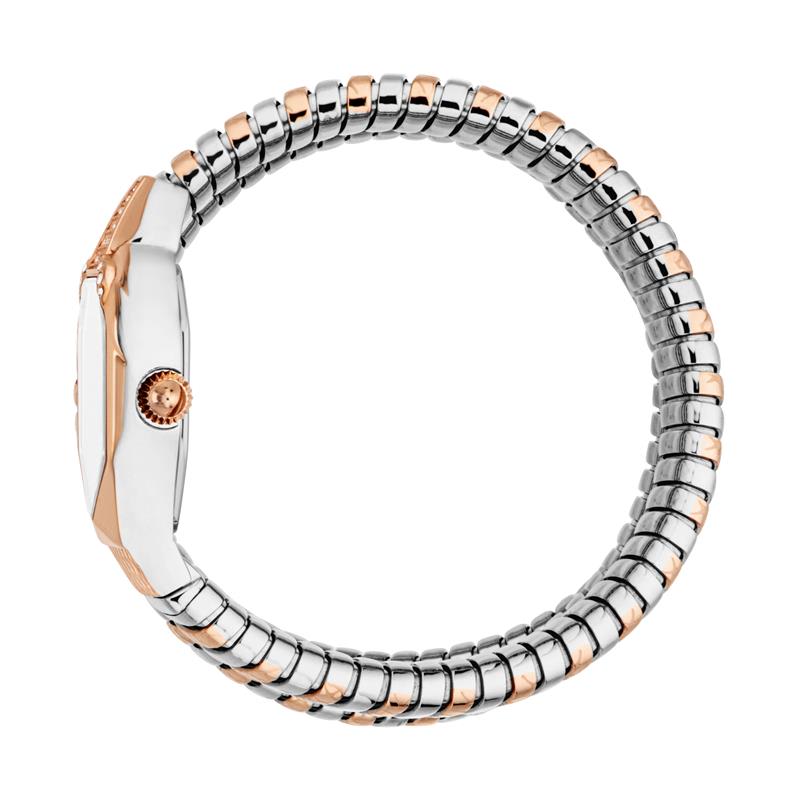 JUST CAVALLI Womens's Snake Watch, Rose Gold Color Case, Silver Dial, Two Tone Silver & Rose Gold Stainless Steel Bracelet JC1L370M0065 - Image 2