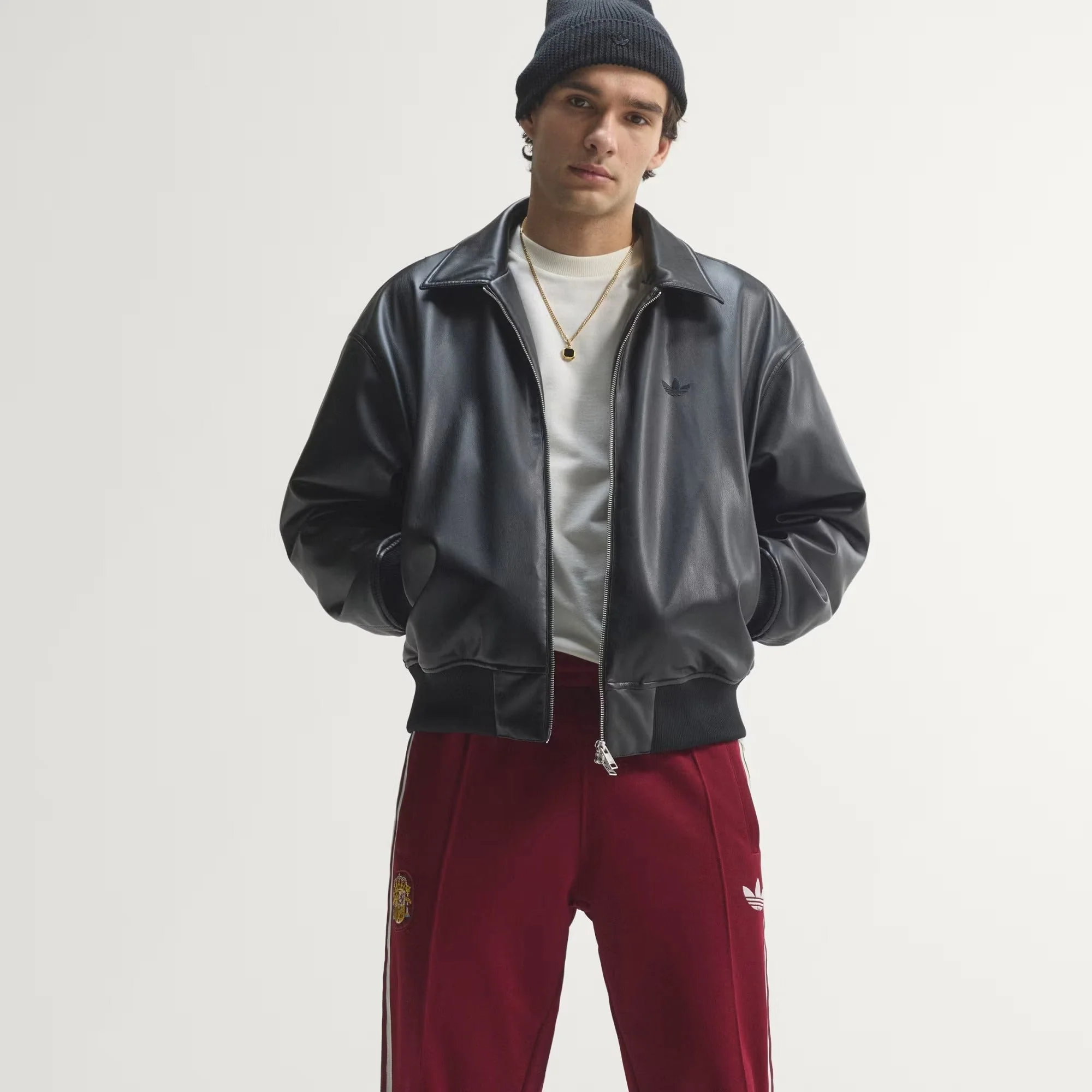 [jz2255] Mens Adidas Fef Spain Originals Track Pants - Team Coll Burgundy - Image 5