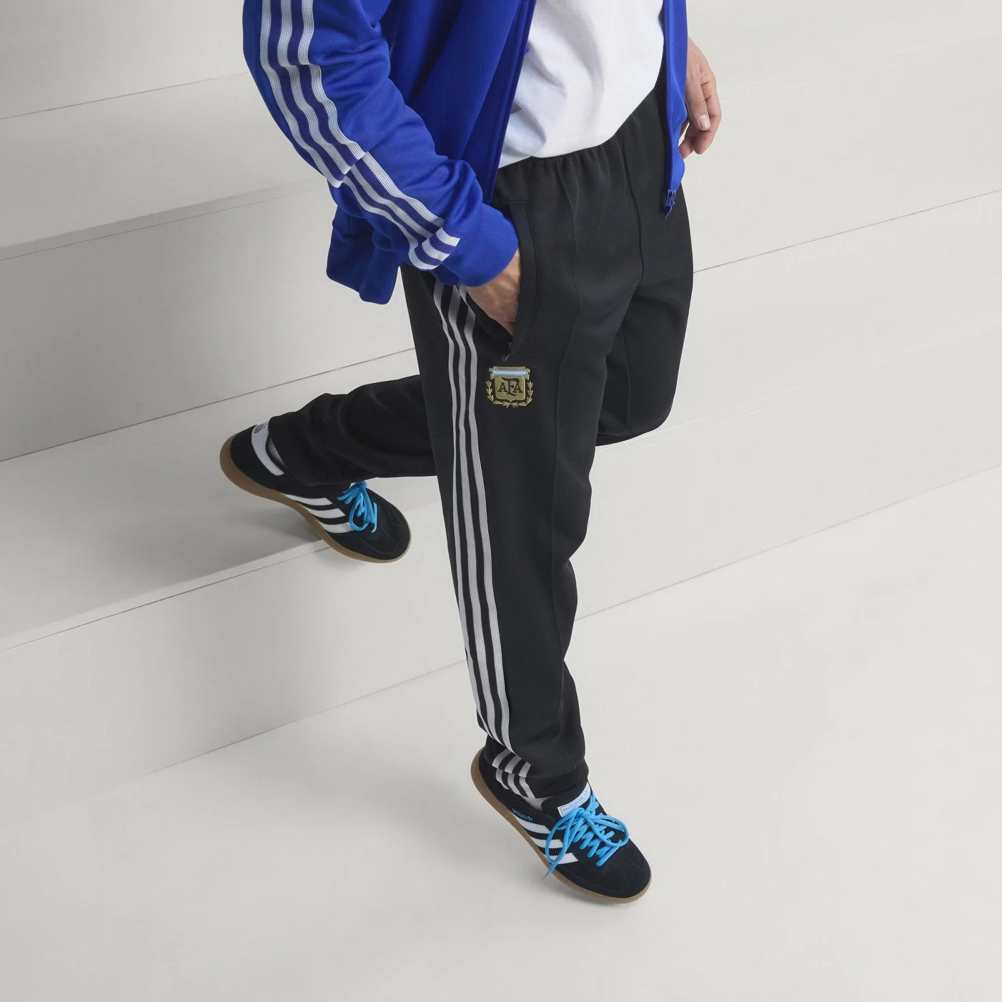 [jz6306] Mens Adidas Afa Argentina Originals Track Pants - Black - Image 3