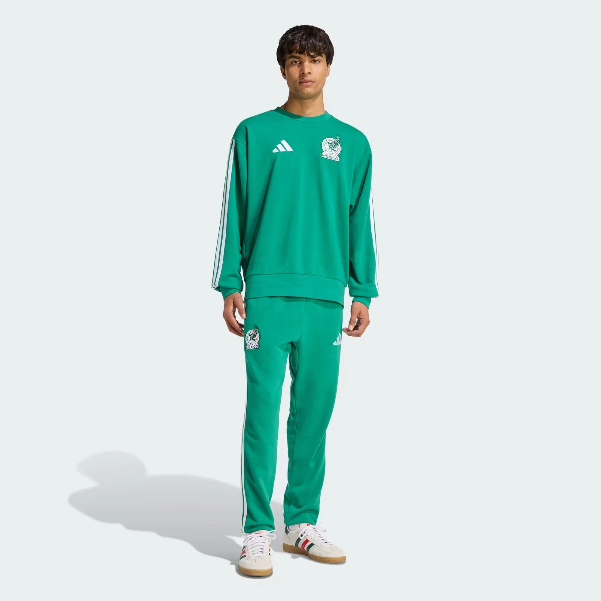 [jz6467] Mens Adidas Fmf Mexico Dna Crew Sweat Sweatshirt - Bold Green - Image 4