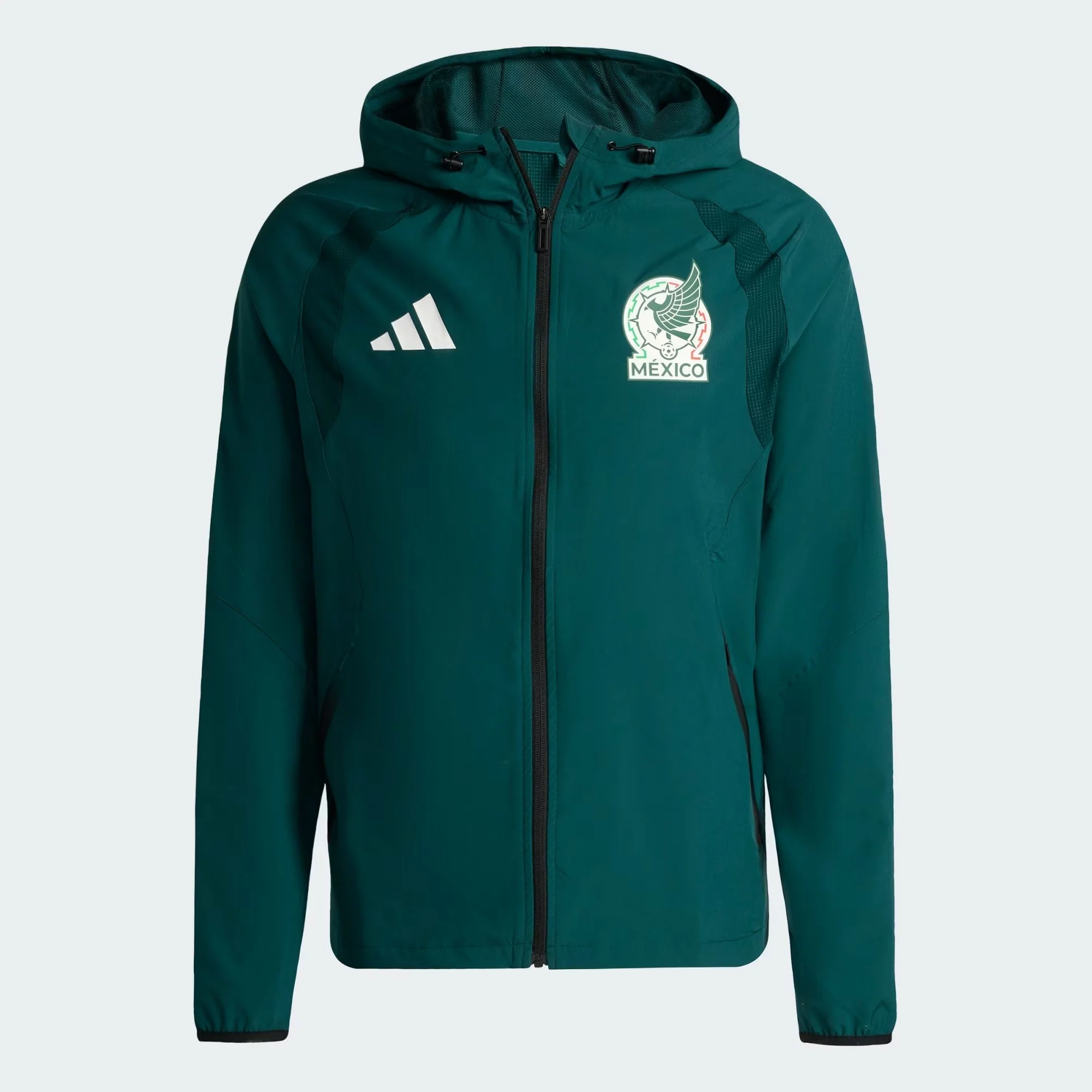 [jz6486] Mens Adidas Fmf Mexico Tiro Travel Full Zip Windbreaker - Aurora Ivy