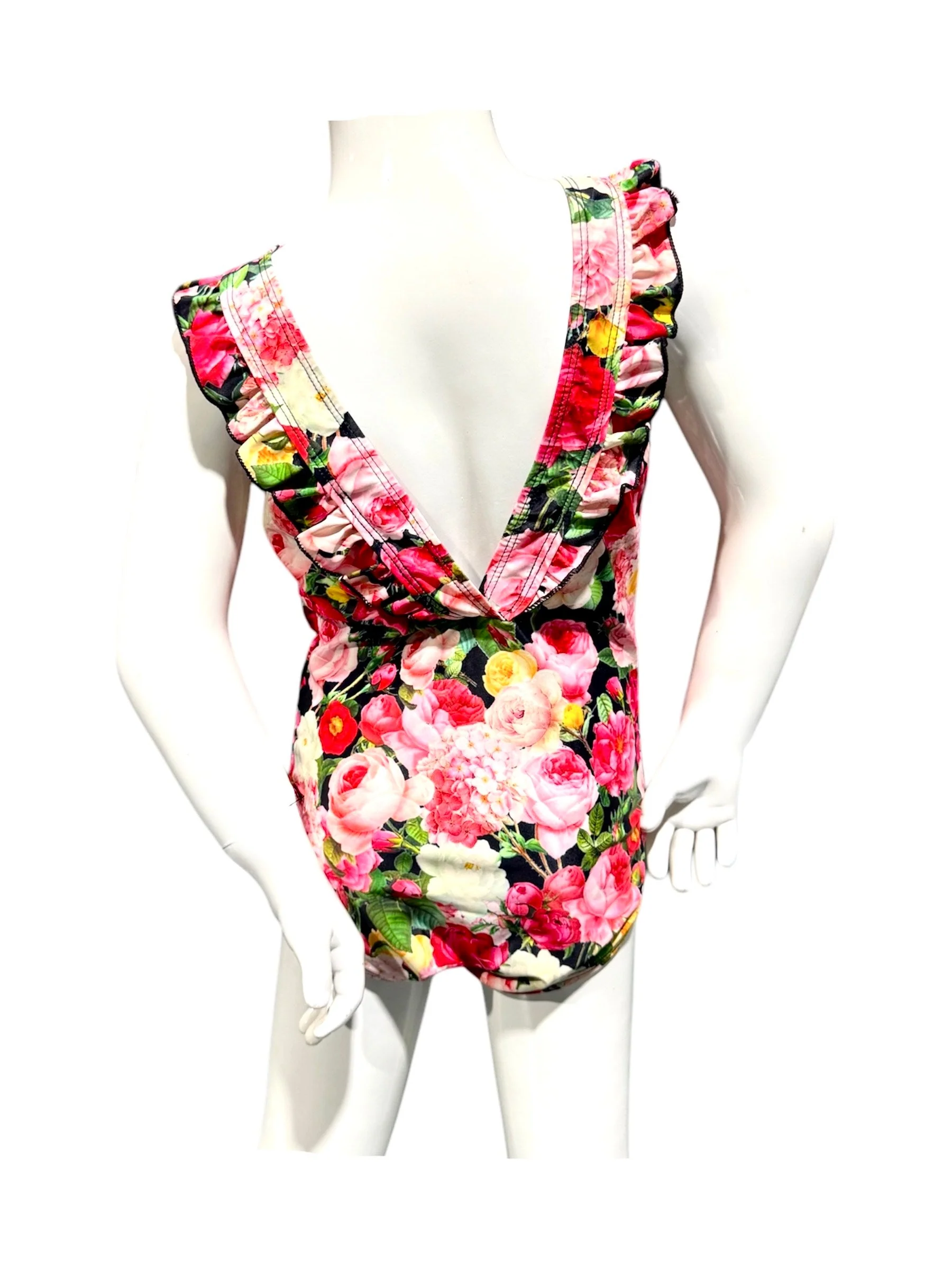 Marina West K4708 Kids One-Piece Swimsuit (Flower Bouquet Black) - Image 3