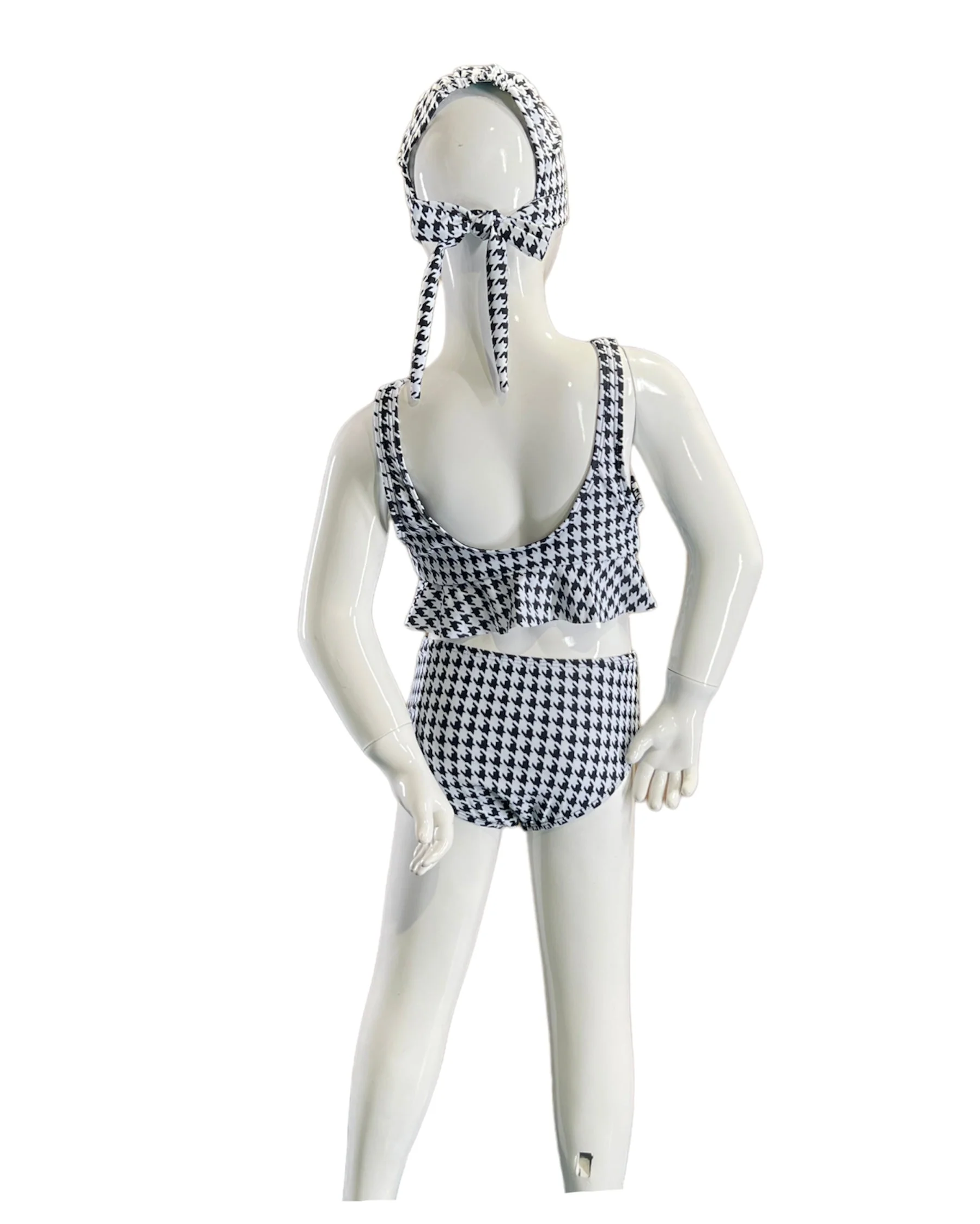 Marina West K4717 Kids Tankini Swimsuit Set (HoundsTooth) - Image 3