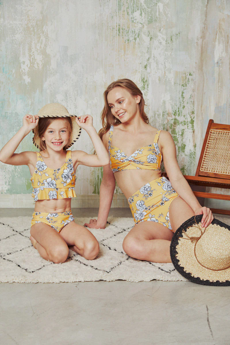 Marina West K4717 Kids Tankini Swimsuit Set (Rose Mustard) - Image 4