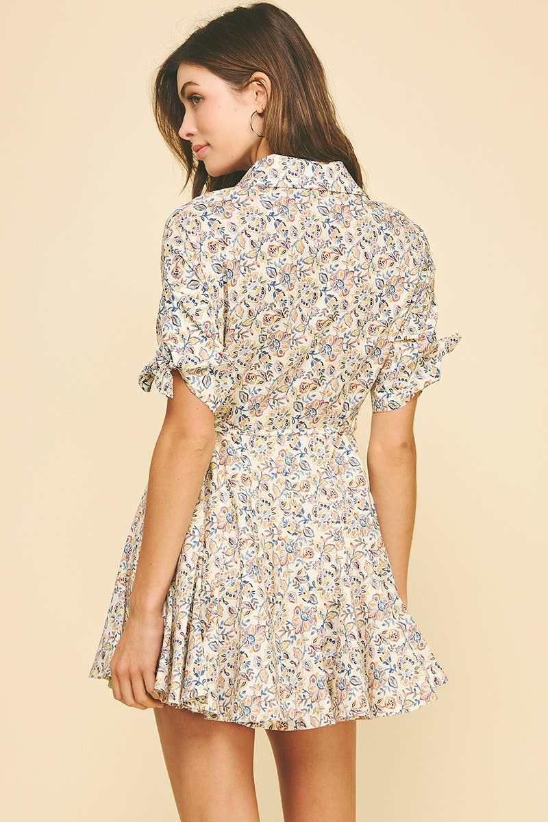 Karen - Floral Button Down Mini Dress - Image 4