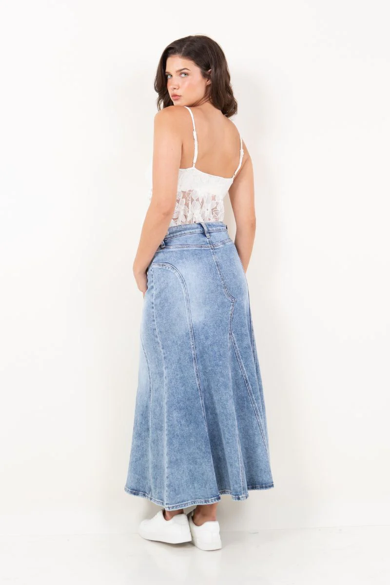 Kayla Denim Maxi Skirt - Image 13