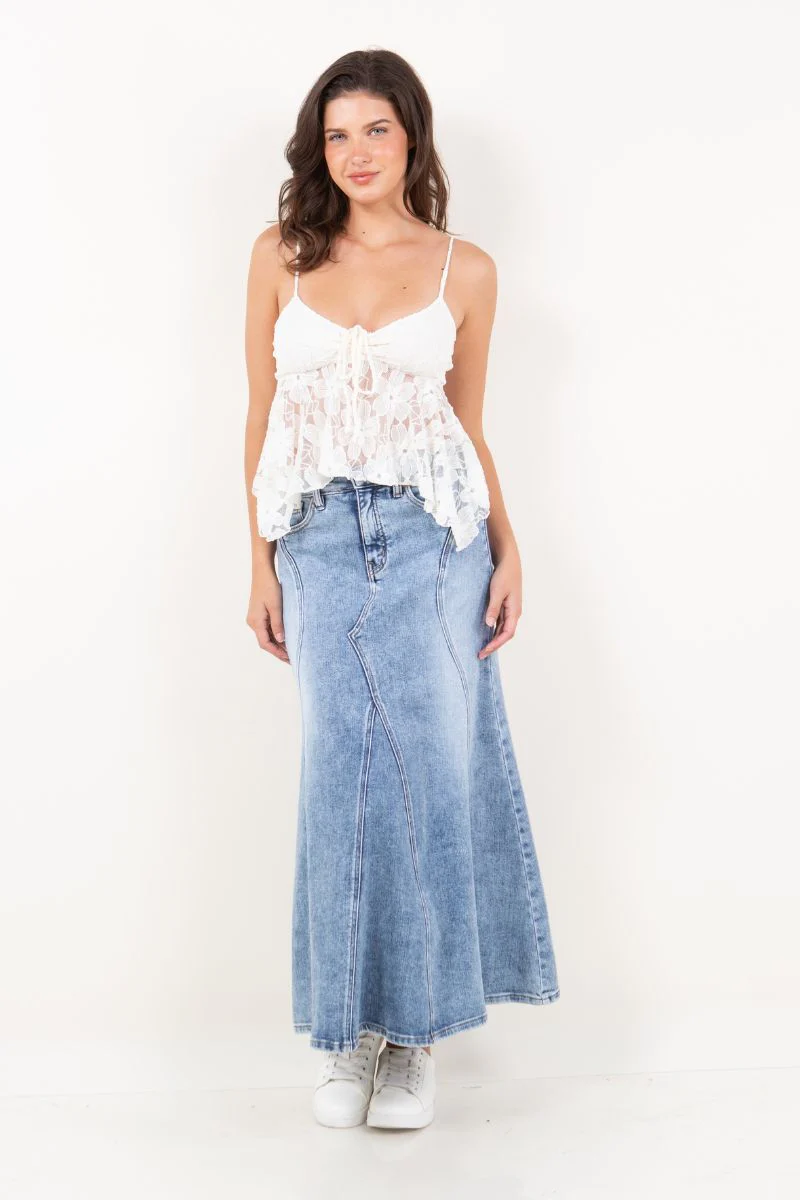 Kayla Denim Maxi Skirt - Image 4