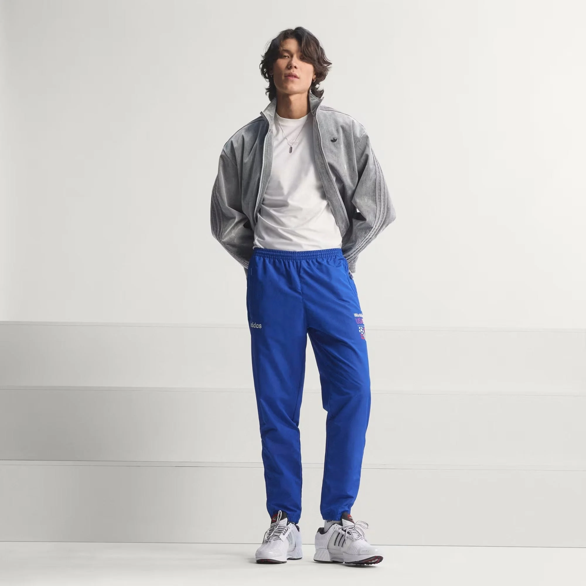 [kc5449] Mens Adidas Usa 94 Graphic Woven Track Pants - Royblu - Image 3