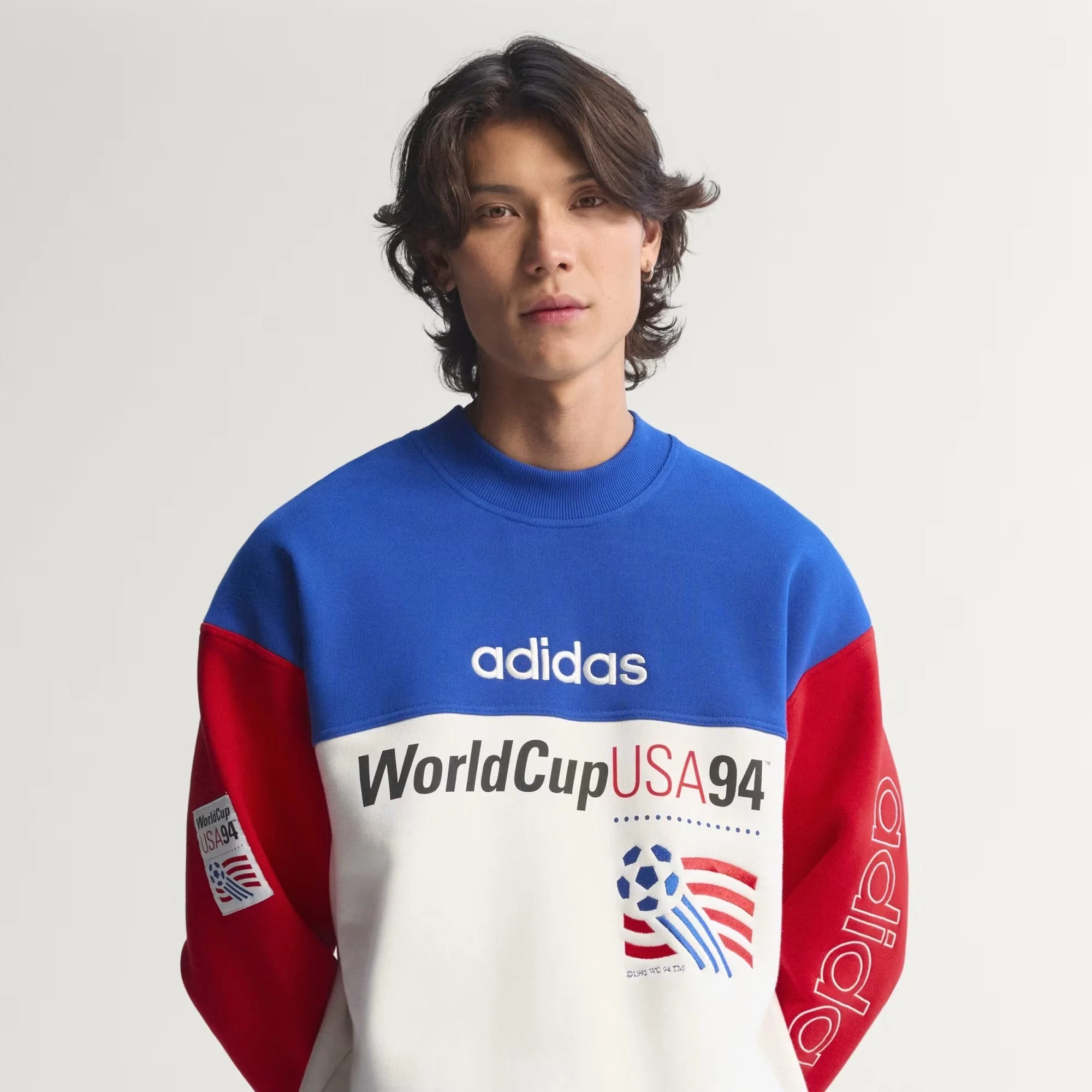 [kd1156] Mens Adidas Usa 94 Graphic Sweatshirt - Royblu/clowhi - Image 2