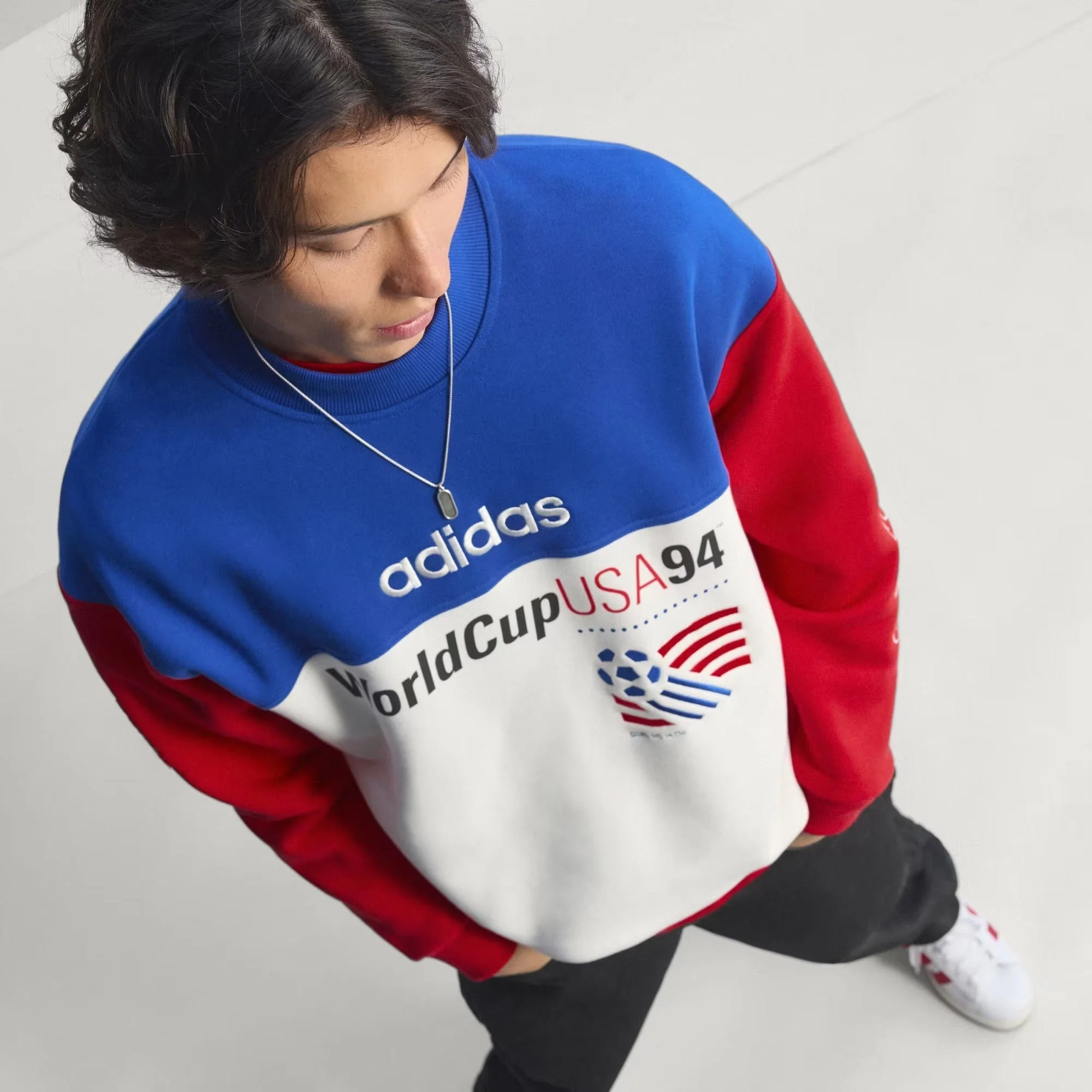 [kd1156] Mens Adidas Usa 94 Graphic Sweatshirt - Royblu/clowhi - Image 7