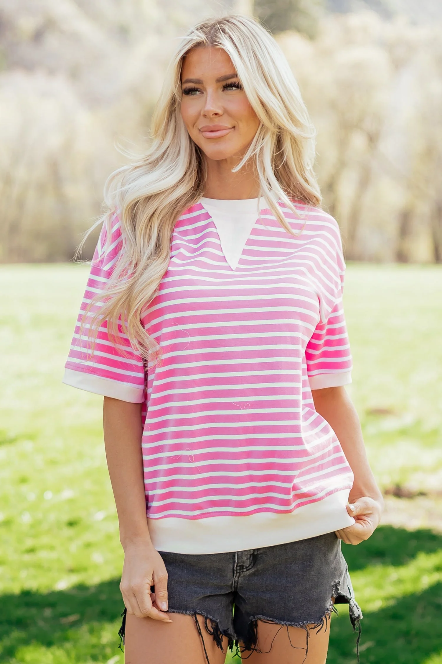 Threaded Pear Keira Short Sleeve Loose Top - Image 6