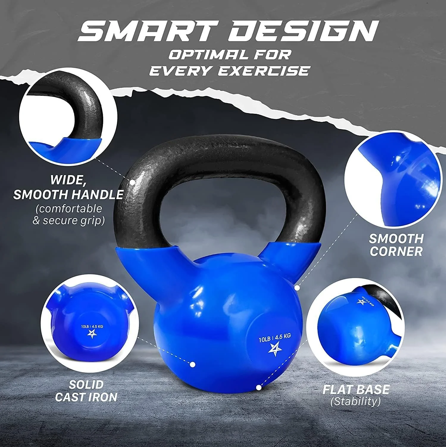 Kettlebell, 5-100 LB Vinyl Coated Cast Iron Strength Training Kettlebells for Home Gym Exercises, Fitness, Full Body Workout Equipment, Push Ups, and Grip Strength - Image 12