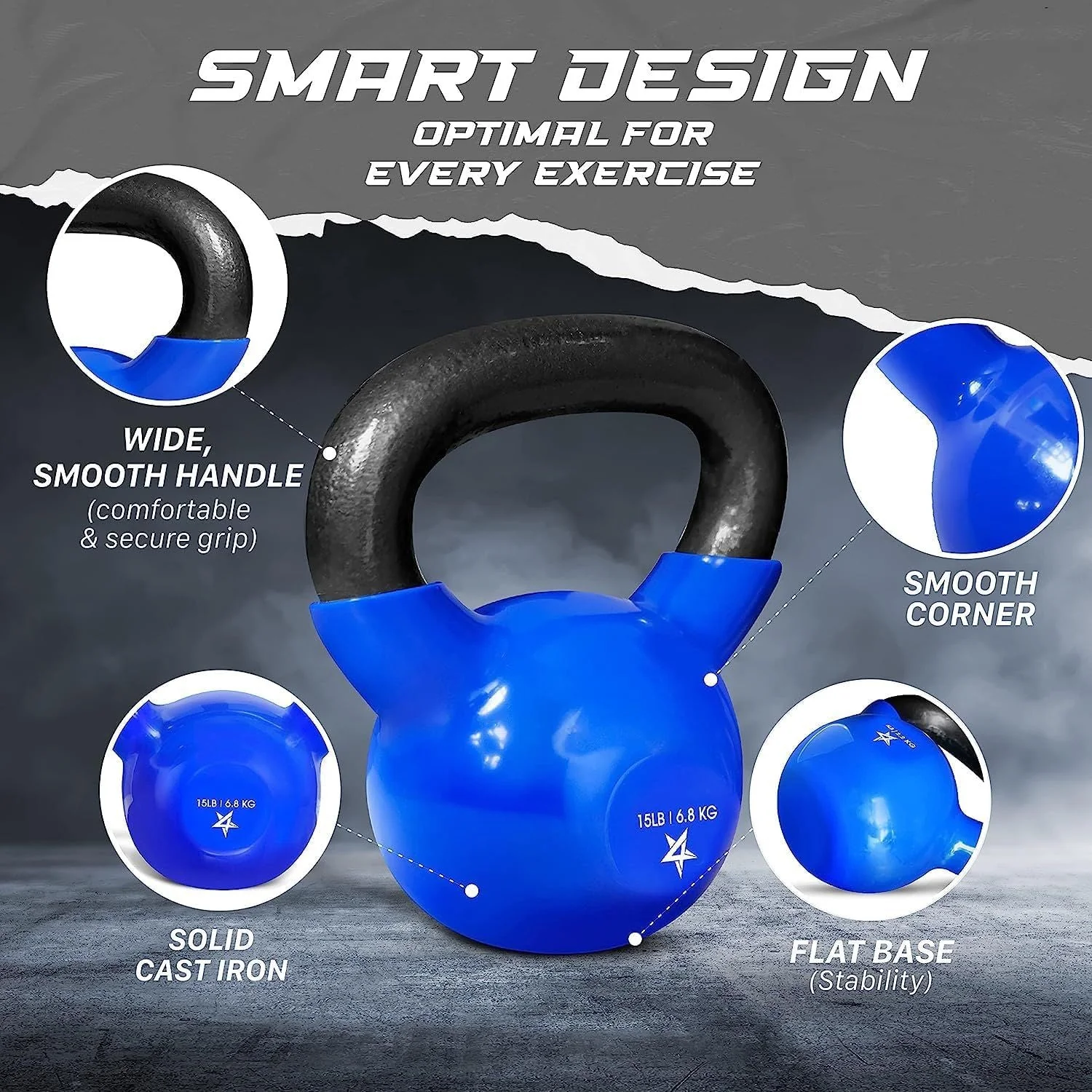 Kettlebell, 5-100 LB Vinyl Coated Cast Iron Strength Training Kettlebells for Home Gym Exercises, Fitness, Full Body Workout Equipment, Push Ups, and Grip Strength - Image 15