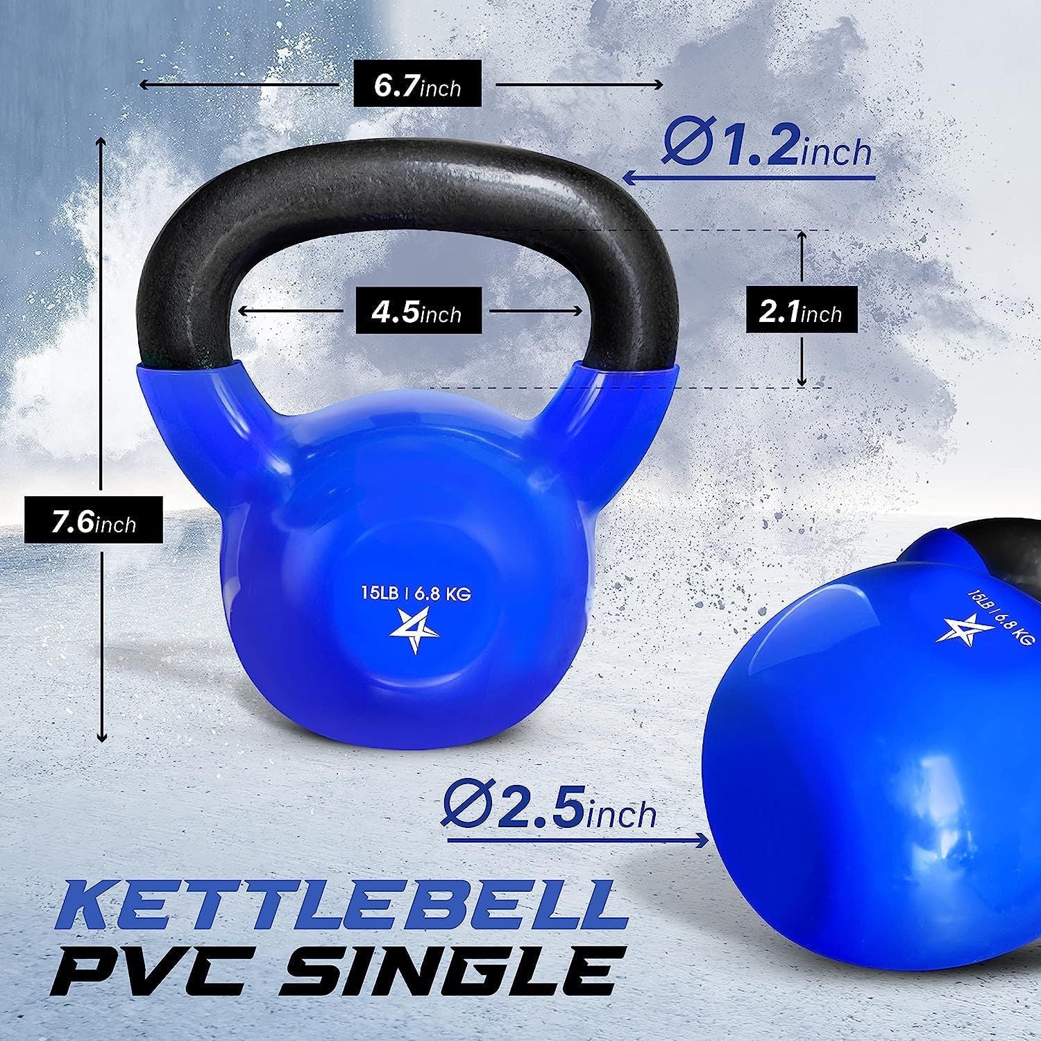 Kettlebell, 5-100 LB Vinyl Coated Cast Iron Strength Training Kettlebells for Home Gym Exercises, Fitness, Full Body Workout Equipment, Push Ups, and Grip Strength - Image 17