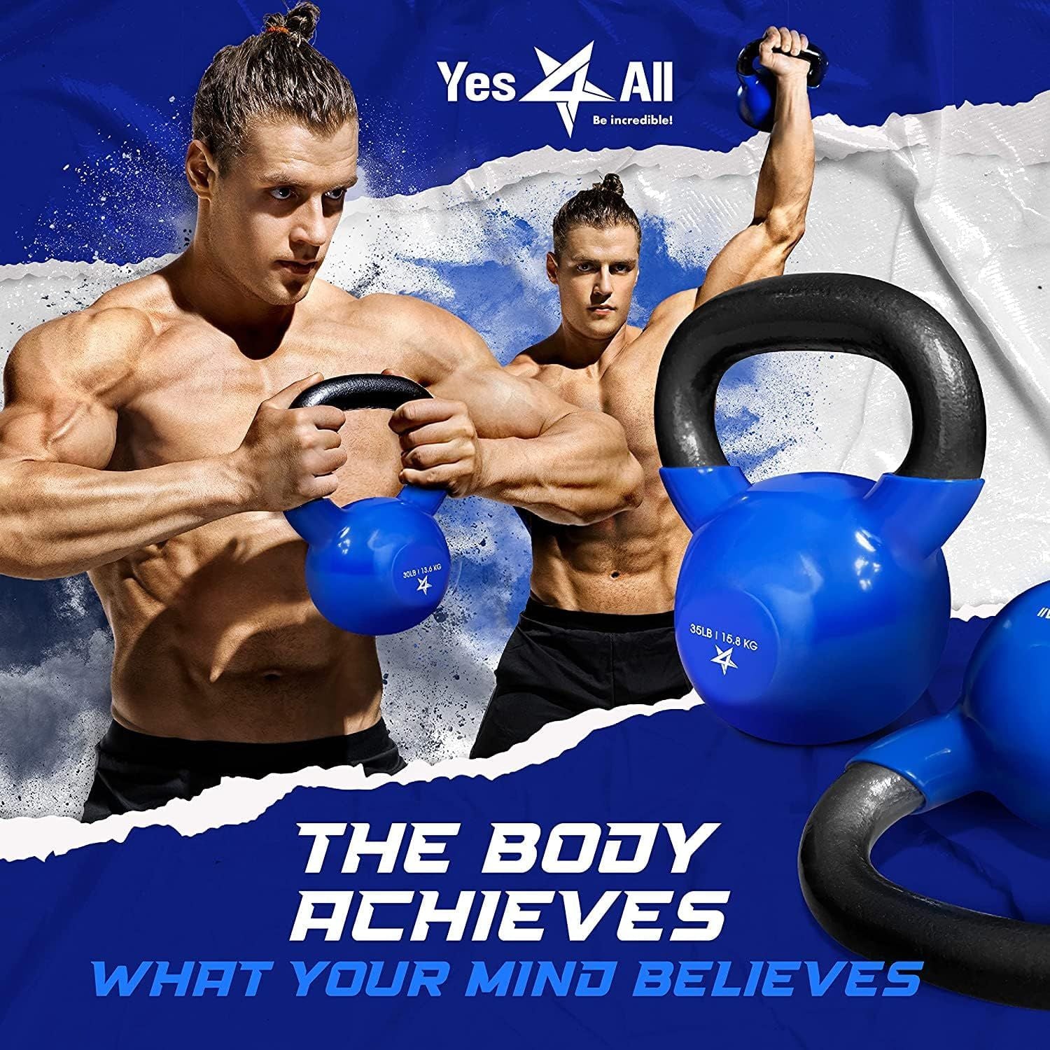 Kettlebell, 5-100 LB Vinyl Coated Cast Iron Strength Training Kettlebells for Home Gym Exercises, Fitness, Full Body Workout Equipment, Push Ups, and Grip Strength - Image 18