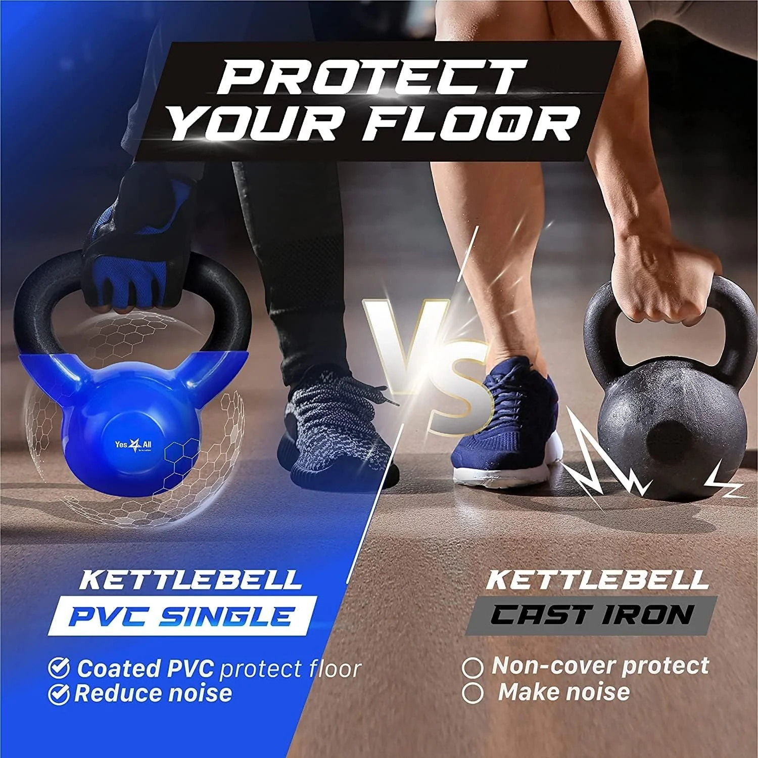 Kettlebell, 5-100 LB Vinyl Coated Cast Iron Strength Training Kettlebells for Home Gym Exercises, Fitness, Full Body Workout Equipment, Push Ups, and Grip Strength - Image 20