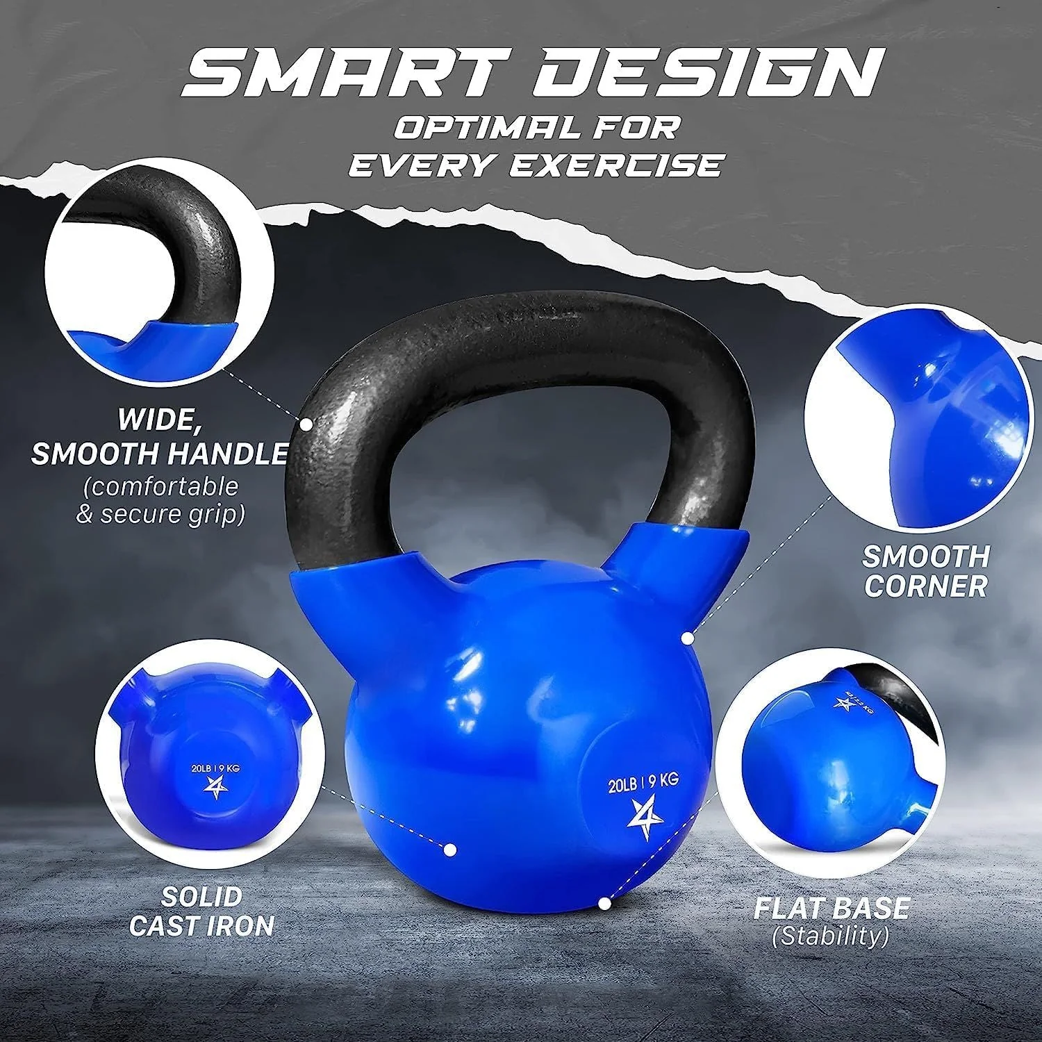 Kettlebell, 5-100 LB Vinyl Coated Cast Iron Strength Training Kettlebells for Home Gym Exercises, Fitness, Full Body Workout Equipment, Push Ups, and Grip Strength - Image 24