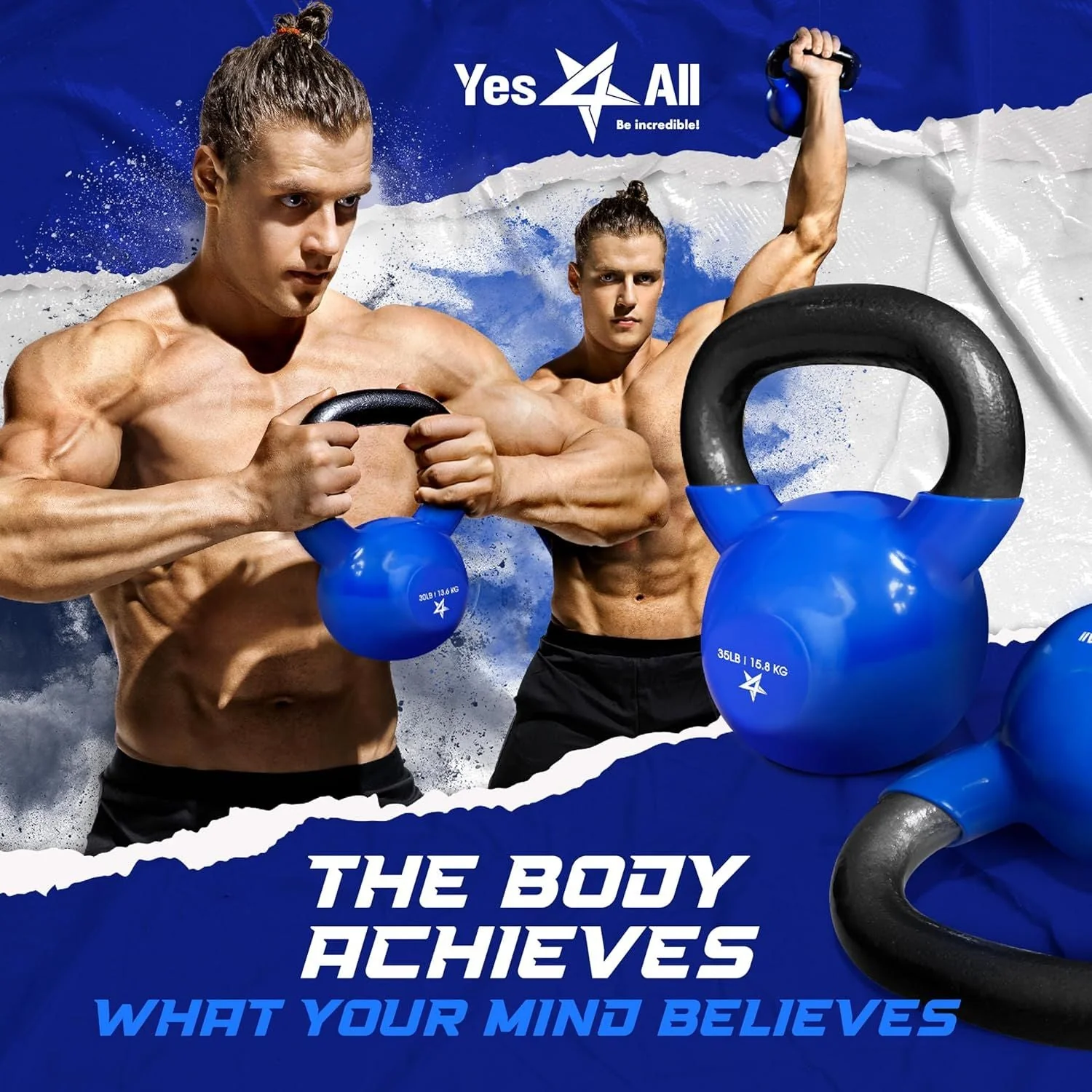 Kettlebell, 5-100 LB Vinyl Coated Cast Iron Strength Training Kettlebells for Home Gym Exercises, Fitness, Full Body Workout Equipment, Push Ups, and Grip Strength - Image 33