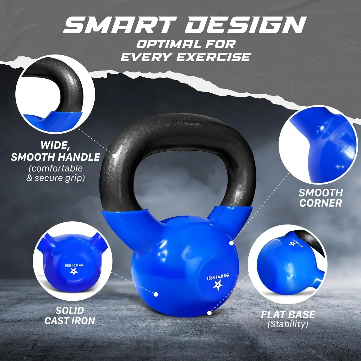 Kettlebell, 5-100 LB Vinyl Coated Cast Iron Strength Training Kettlebells for Home Gym Exercises, Fitness, Full Body Workout Equipment, Push Ups, and Grip Strength - Image 37