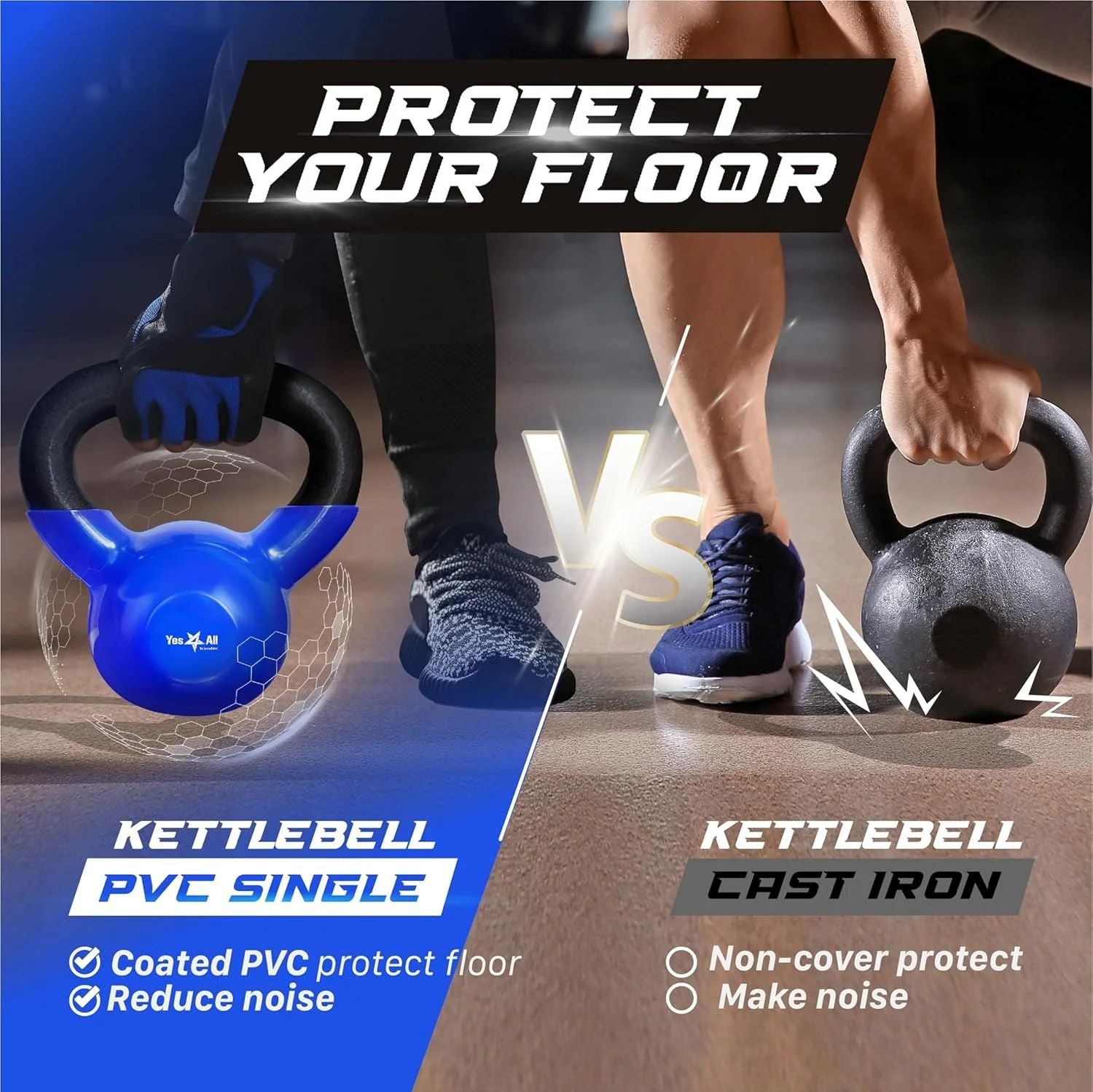 Kettlebell, 5-100 LB Vinyl Coated Cast Iron Strength Training Kettlebells for Home Gym Exercises, Fitness, Full Body Workout Equipment, Push Ups, and Grip Strength - Image 38