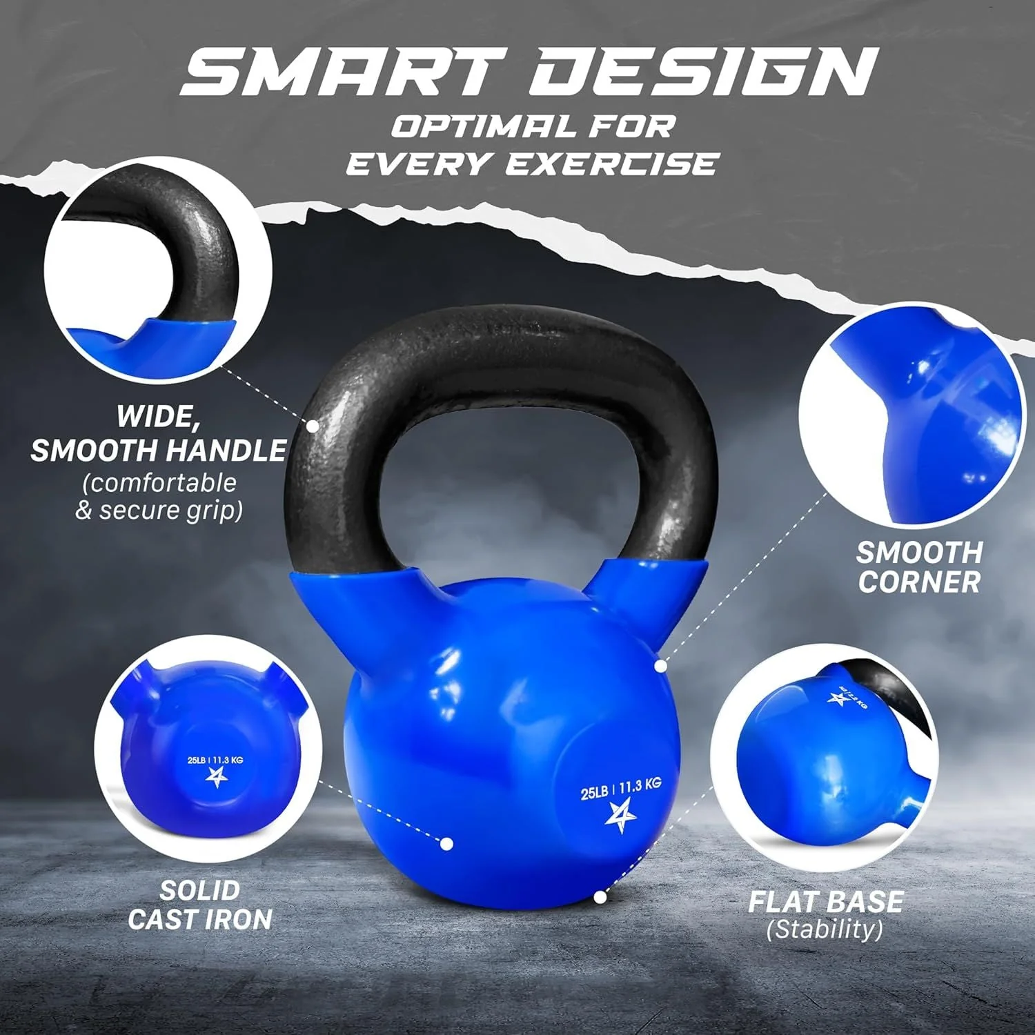 Kettlebell, 5-100 LB Vinyl Coated Cast Iron Strength Training Kettlebells for Home Gym Exercises, Fitness, Full Body Workout Equipment, Push Ups, and Grip Strength - Image 44