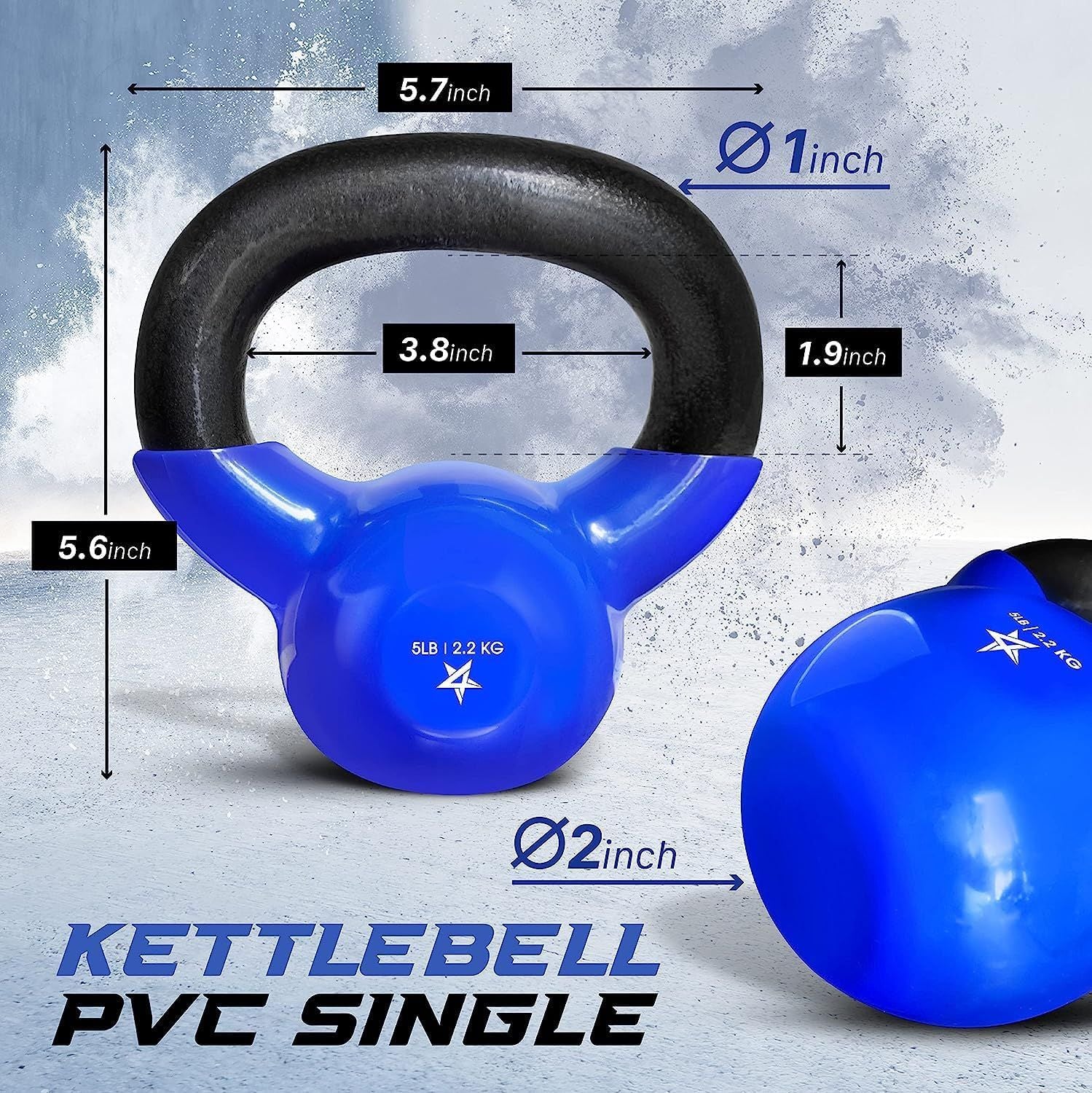 Kettlebell, 5-100 LB Vinyl Coated Cast Iron Strength Training Kettlebells for Home Gym Exercises, Fitness, Full Body Workout Equipment, Push Ups, and Grip Strength - Image 8