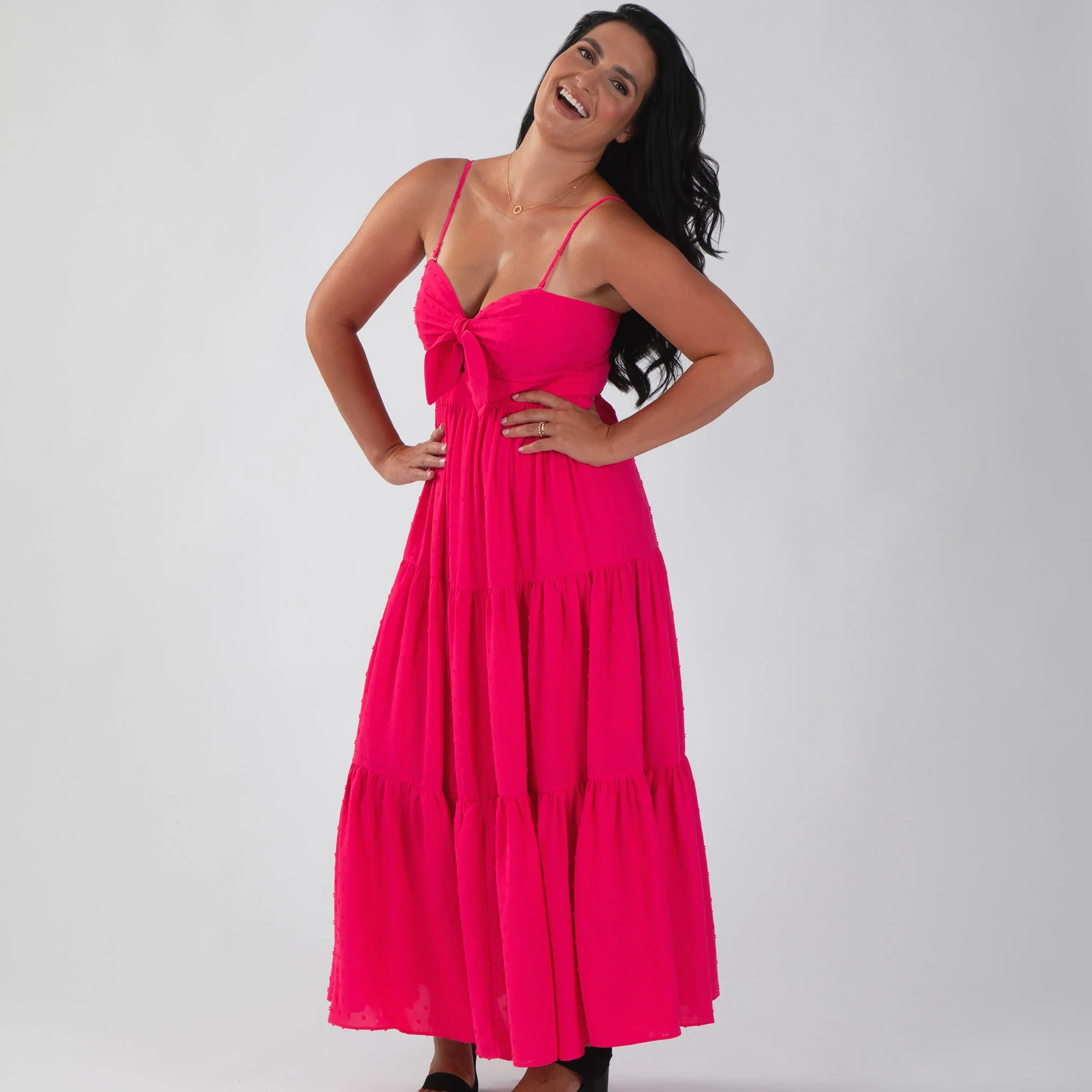 Keyhole Bow Maxi Dress - Image 7