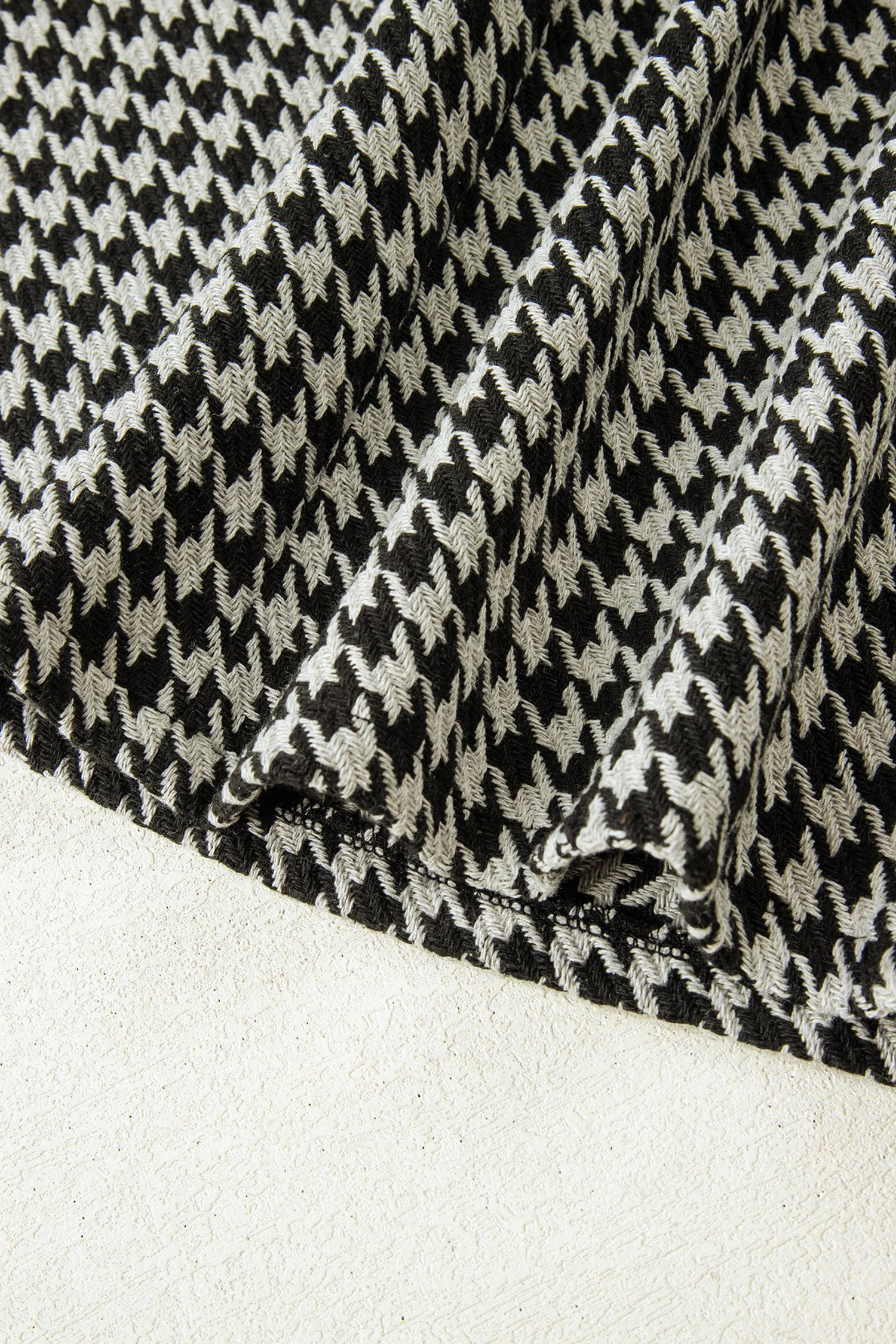 Khaki Houndstooth Print V Neck Sleeveless Mini Dress - Image 11