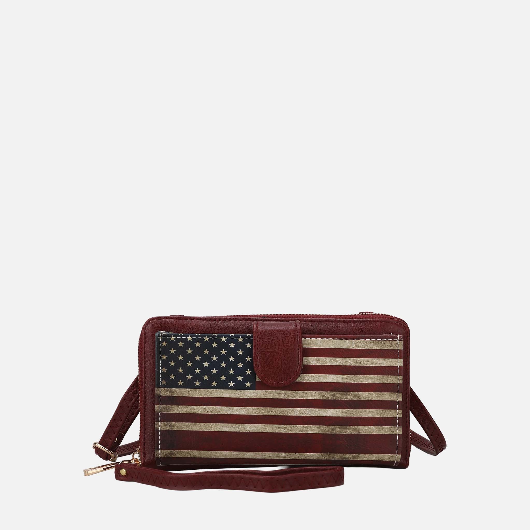 Kiara Printed Flag Phone Crossbody Bag - Image 8